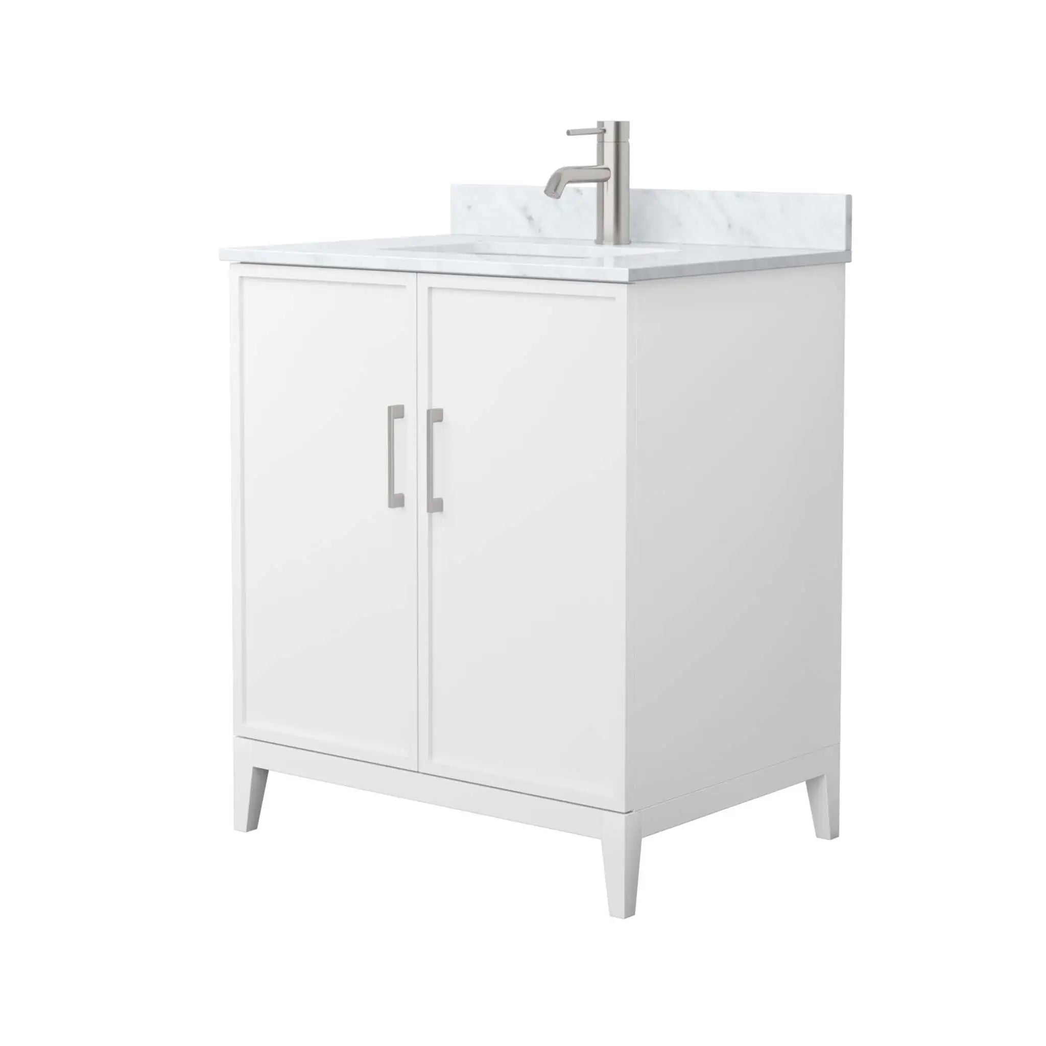 30" Elan Single Bathroom Vanity in White with Brushed Nickel Trim by Wyndham
