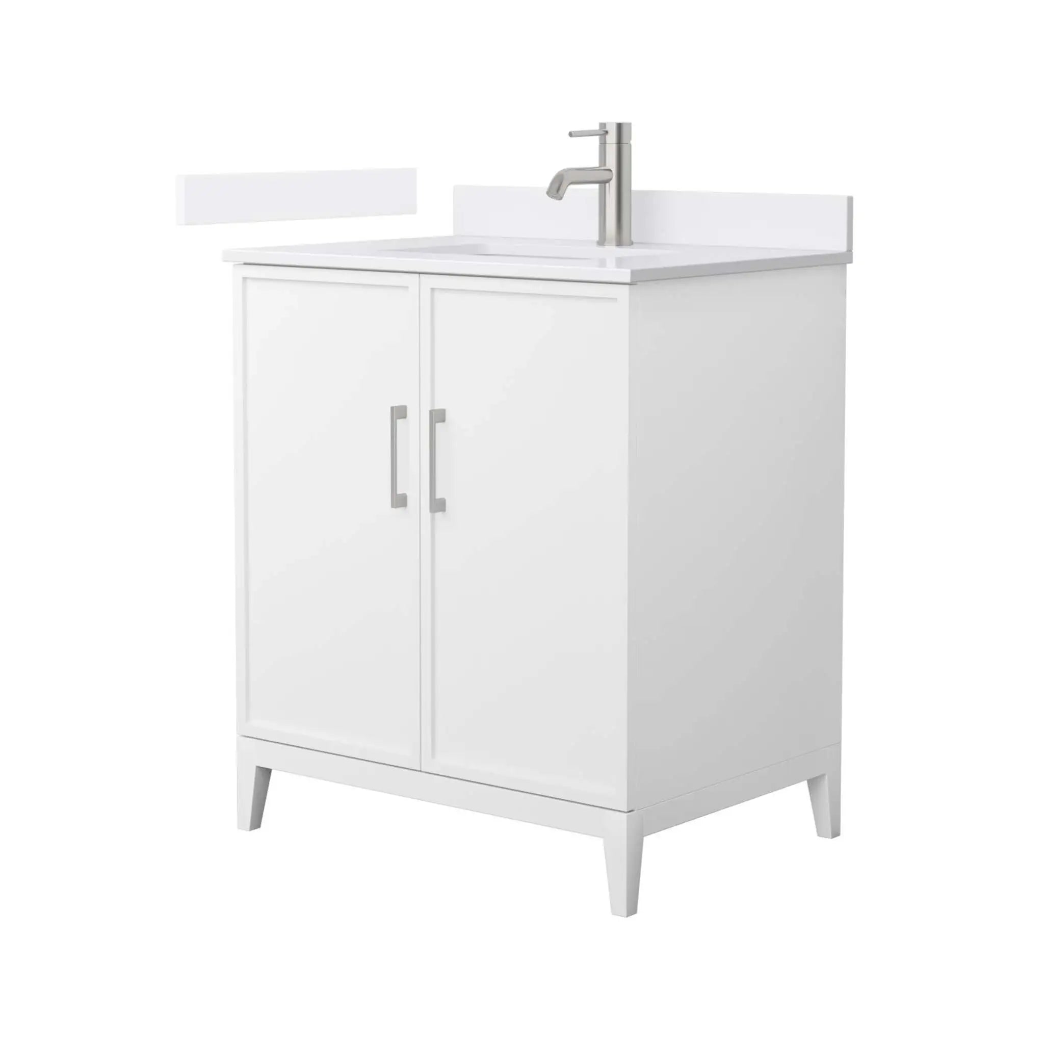 30" Elan Single Bathroom Vanity in White with Brushed Nickel Trim by Wyndham