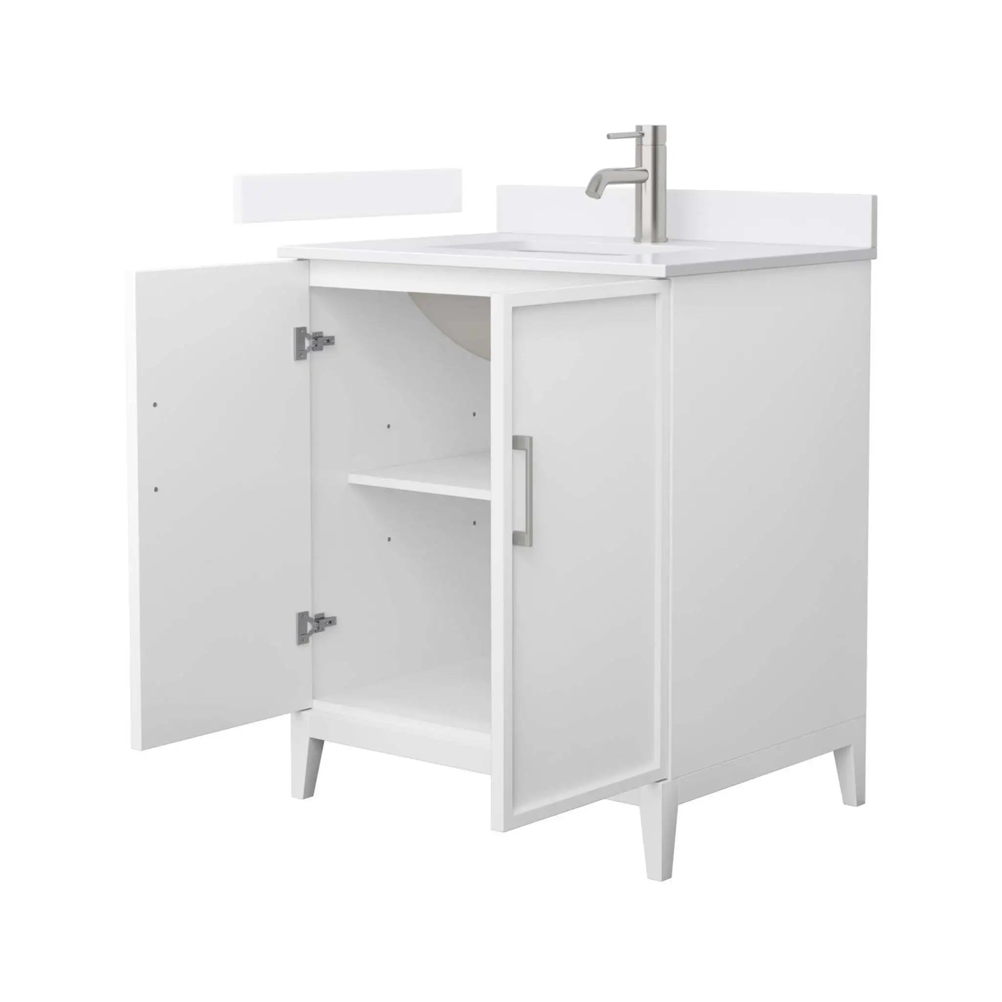30" Elan Single Bathroom Vanity in White with Brushed Nickel Trim by Wyndham