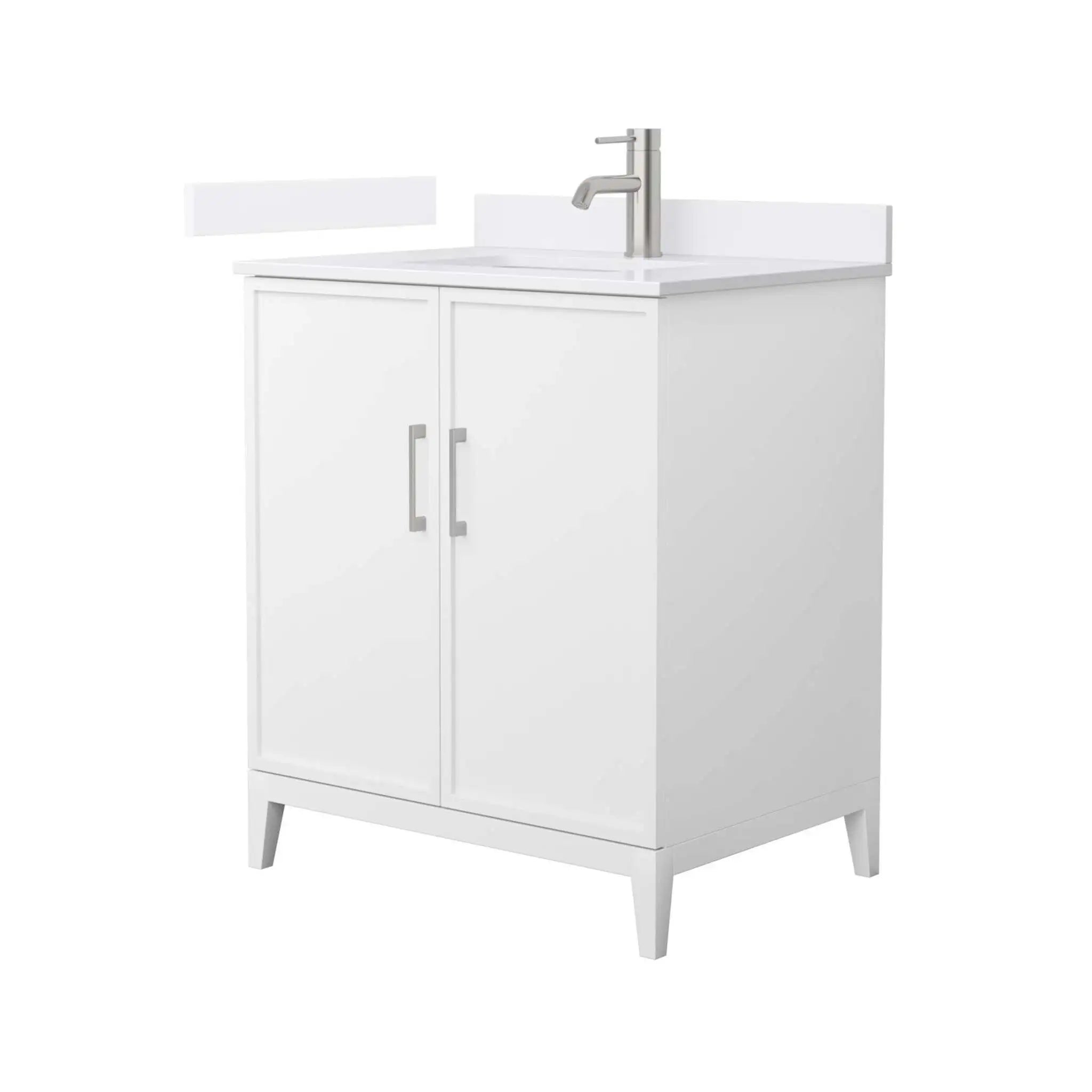 30" Elan Single Bathroom Vanity in White with Brushed Nickel Trim by Wyndham
