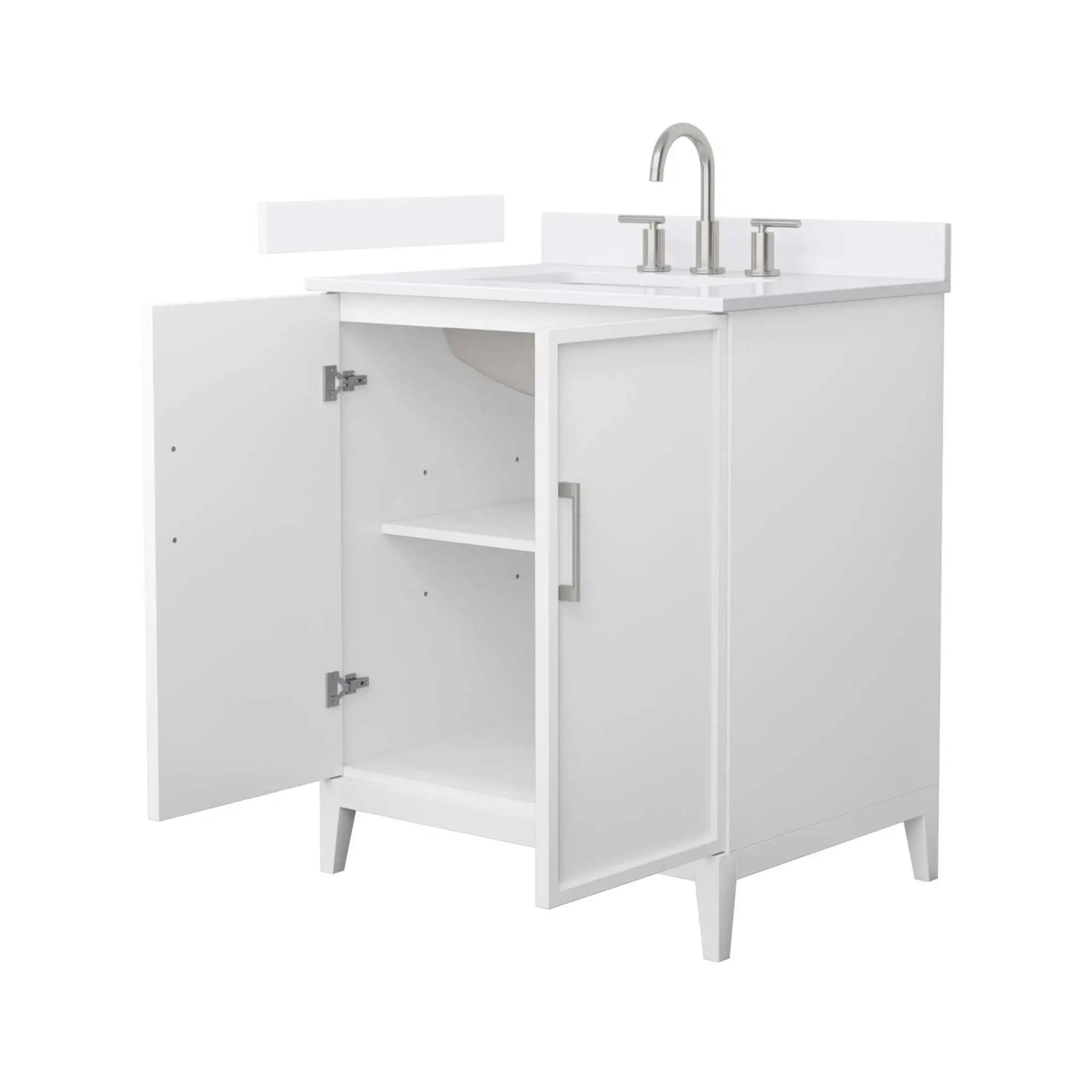 30" Elan Single Bathroom Vanity in White with Brushed Nickel Trim by Wyndham