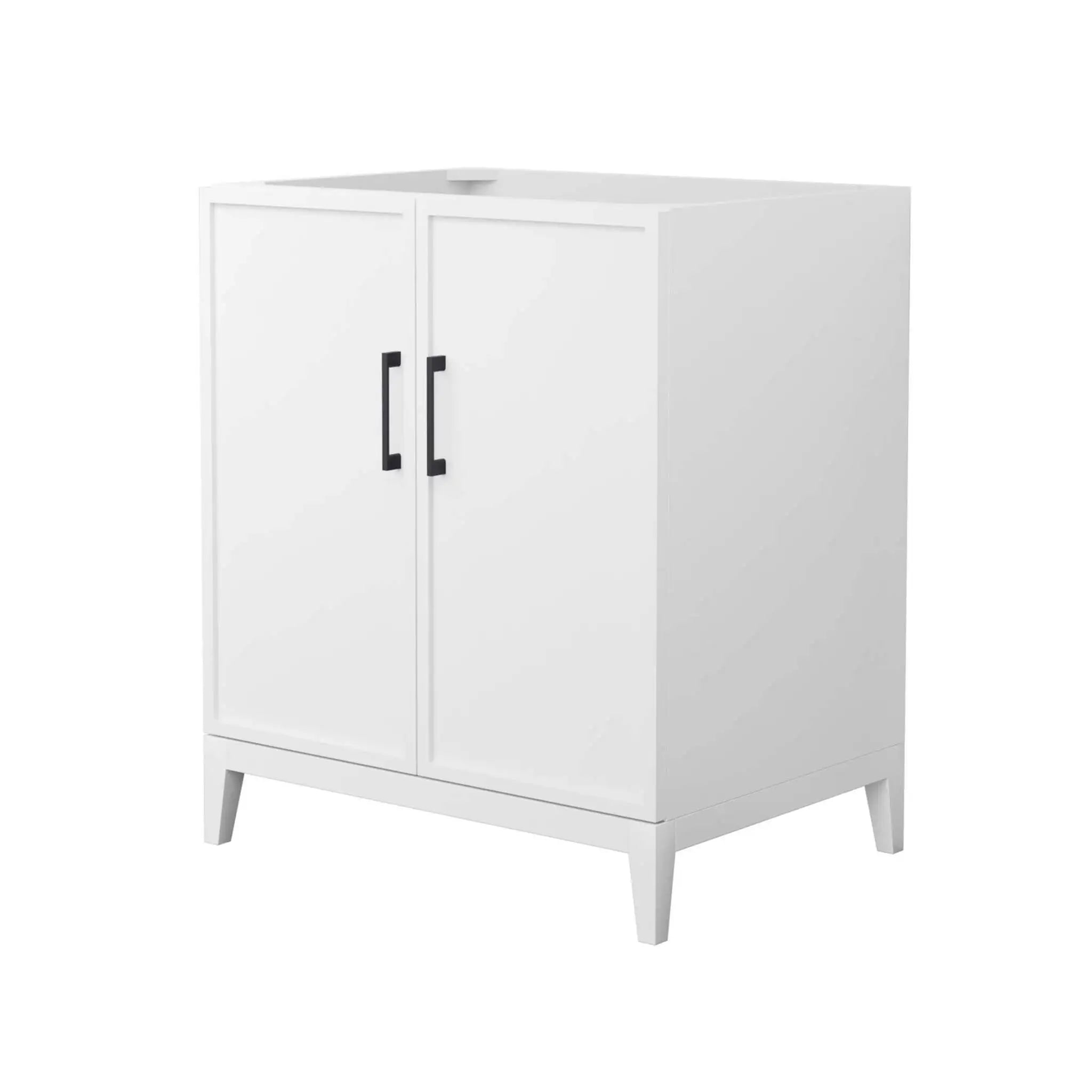 30" Elan Single Bathroom Vanity in White with Matte Black Trim by Wyndham
