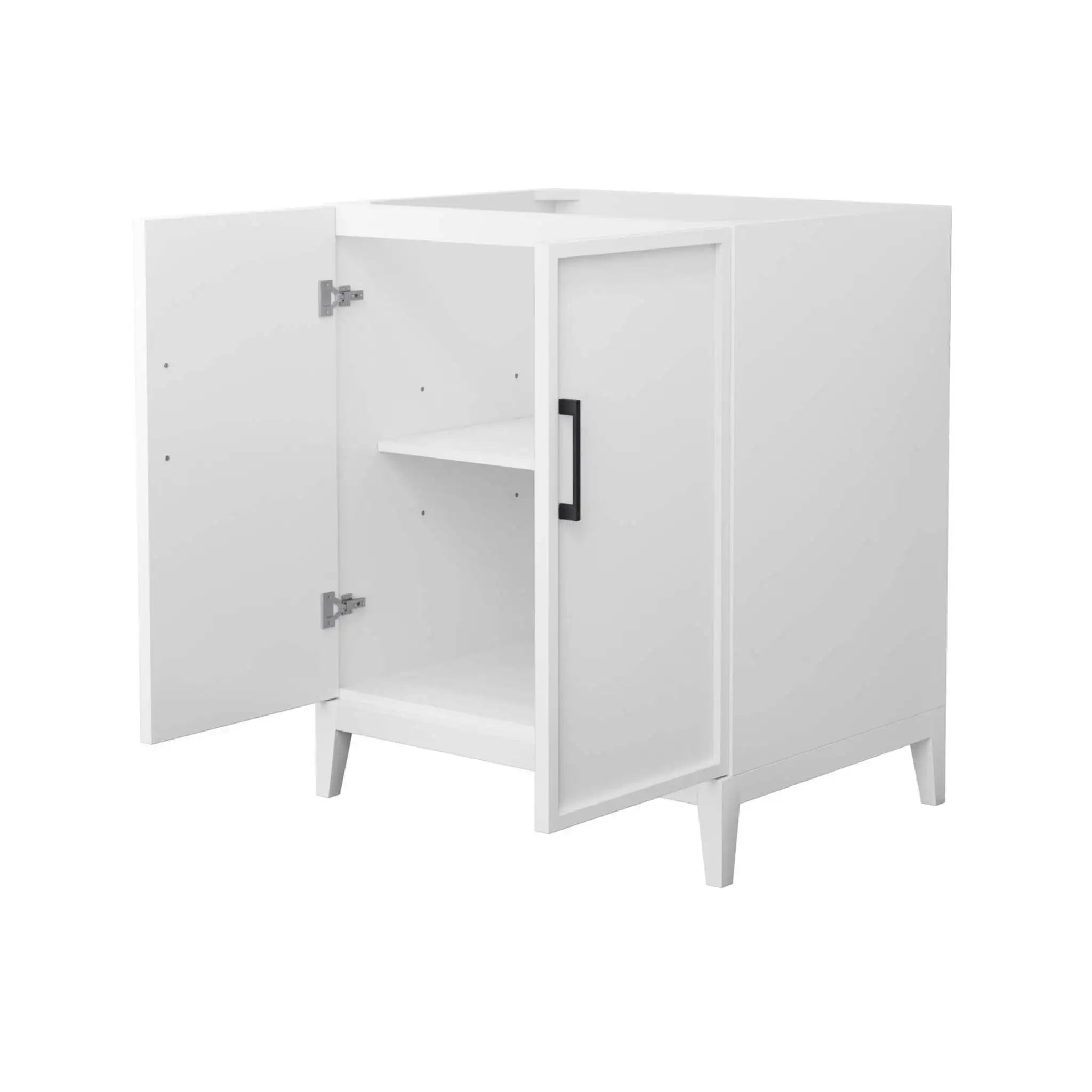 30" Elan Single Bathroom Vanity in White with Matte Black Trim by Wyndham