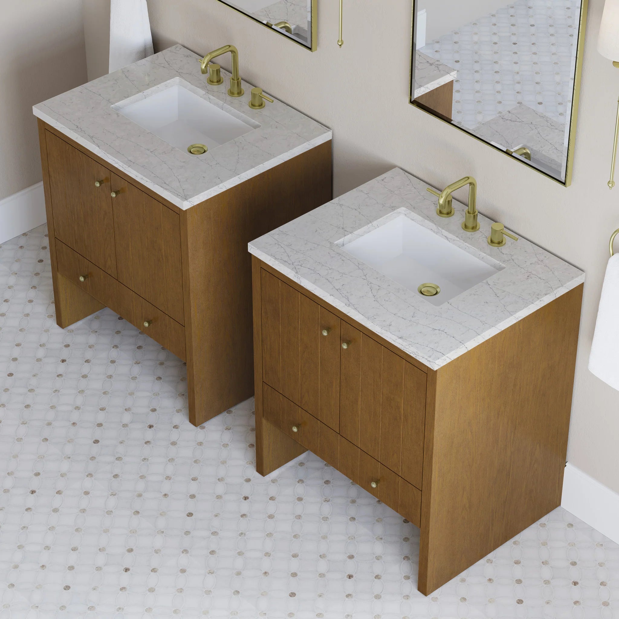 30" Hudson Single Vanity in Honey Oak by James Martin Vanities-Eternal Jasmine Pearl Silestone 6