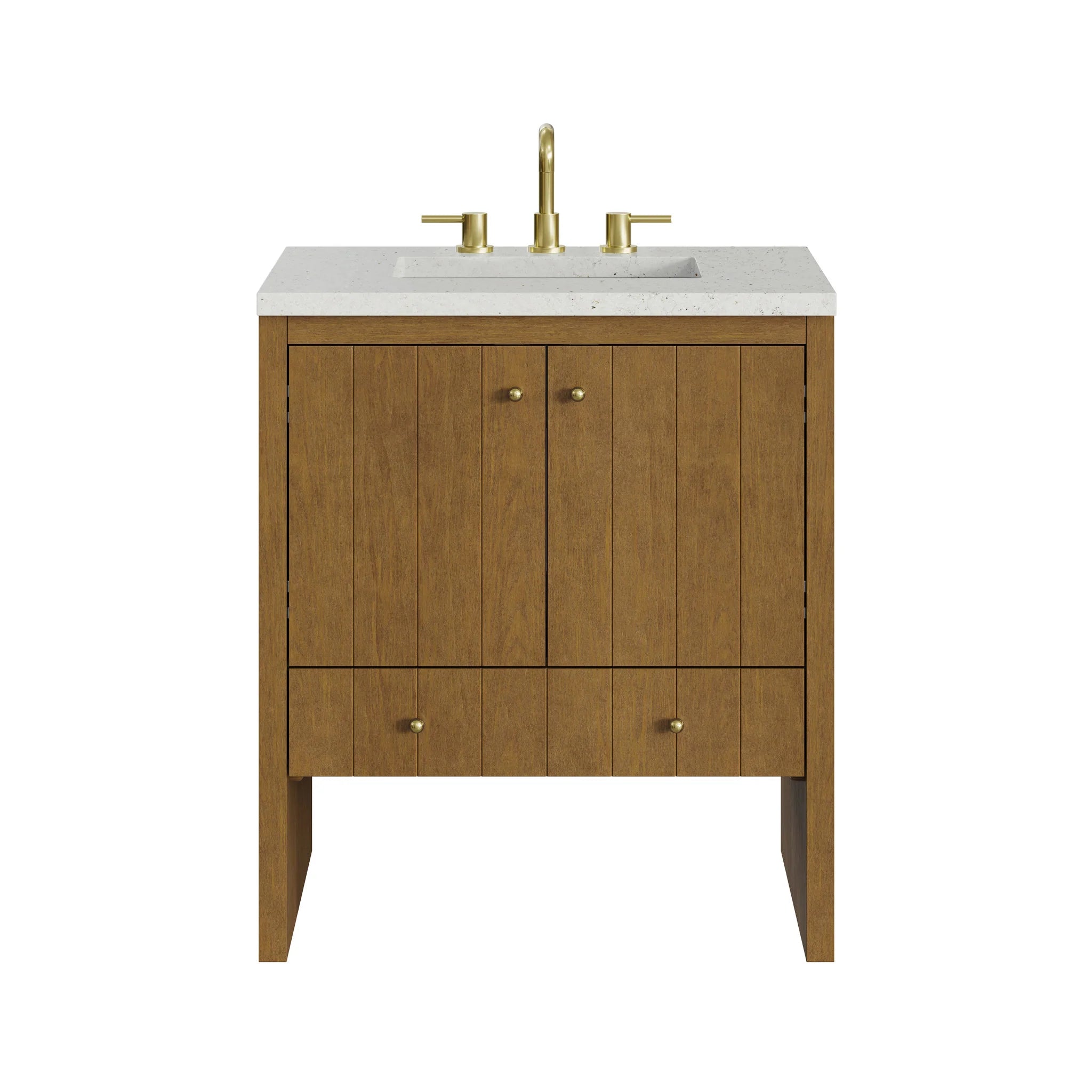 30" Hudson Single Vanity in Honey Oak by James Martin Vanities-Lime Delight Silestone 