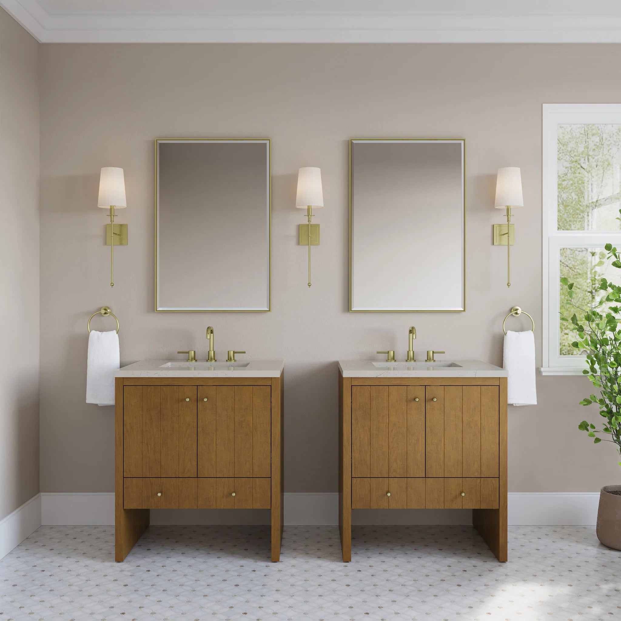 30" Hudson Single Vanity in Honey Oak by James Martin Vanities-Siberian Silestone 1