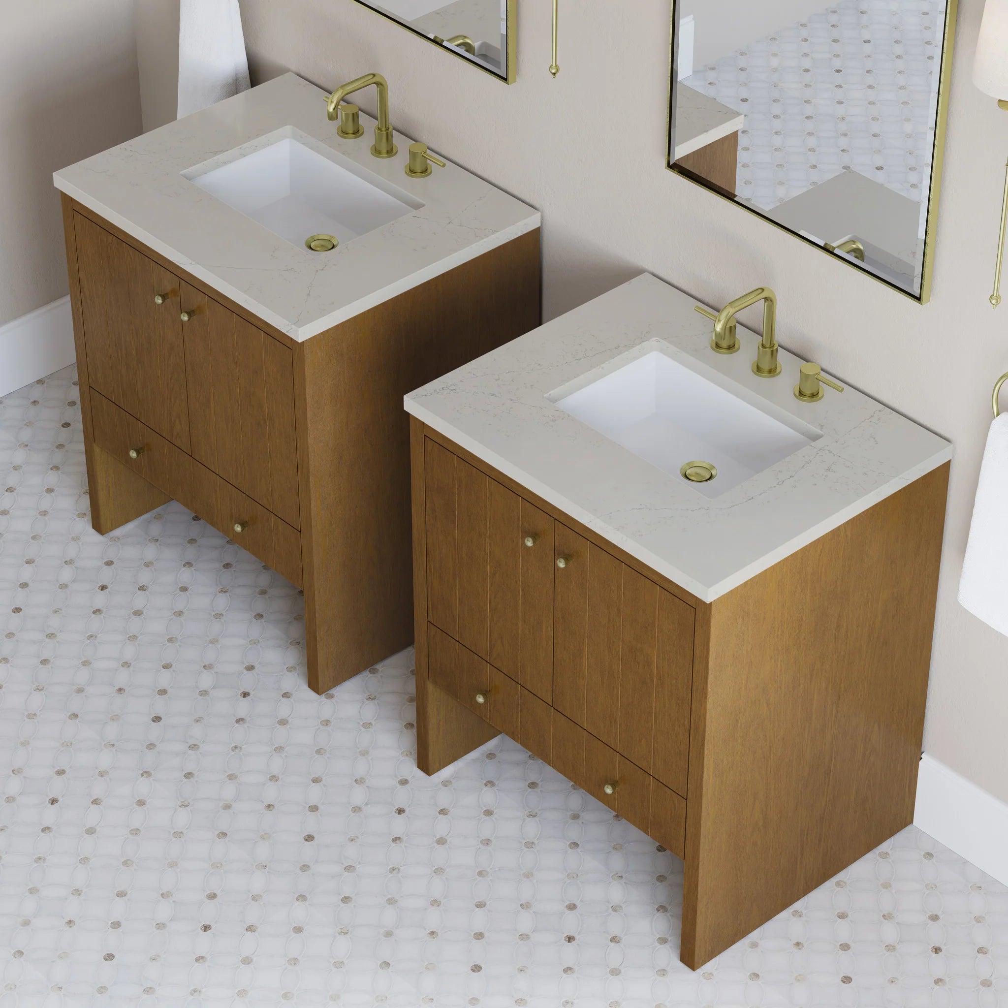 30" Hudson Single Vanity in Honey Oak by James Martin Vanities-Siberian Silestone 6