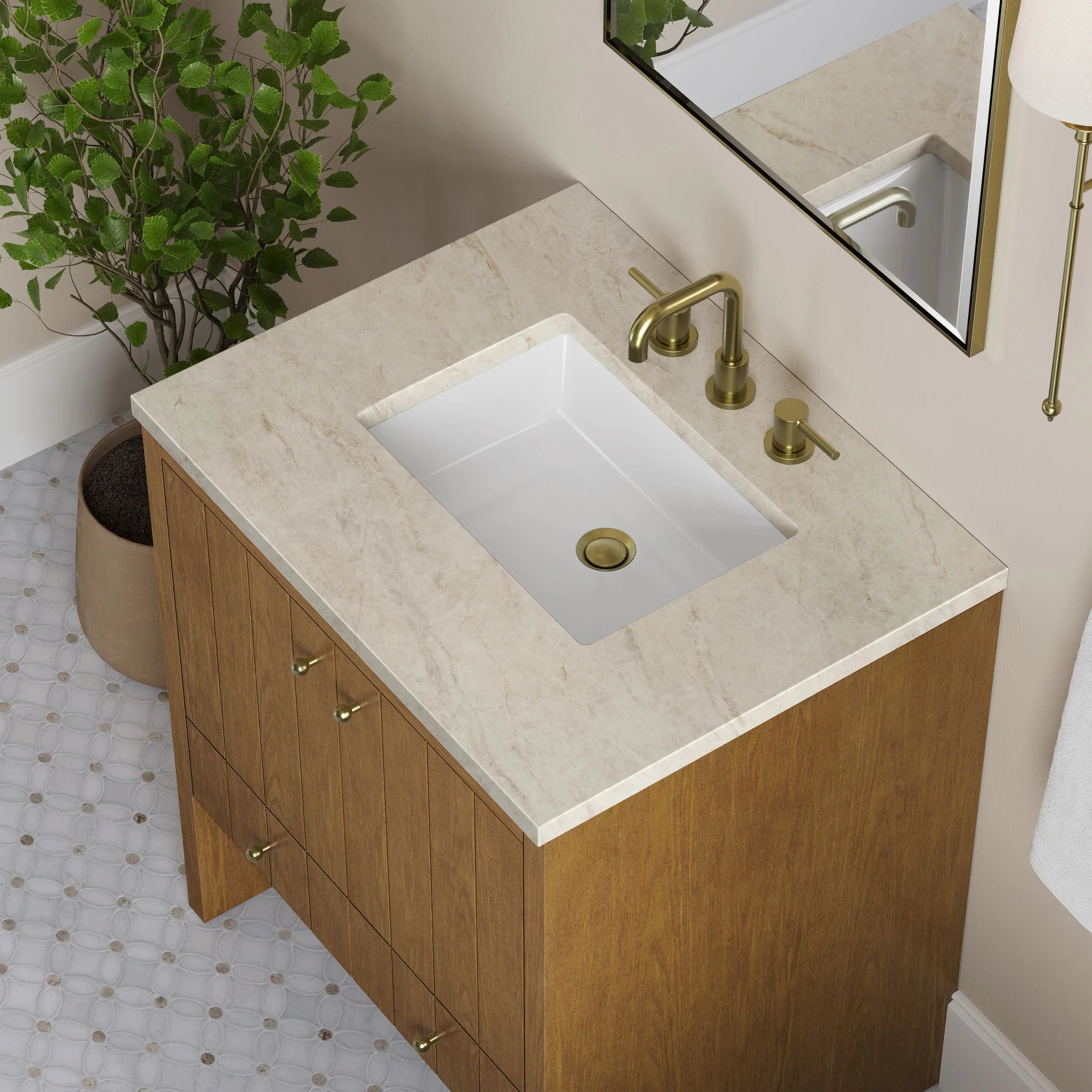 30" Hudson Single Vanity in Honey Oak by James Martin Vanities-Tajnar Eclos 6