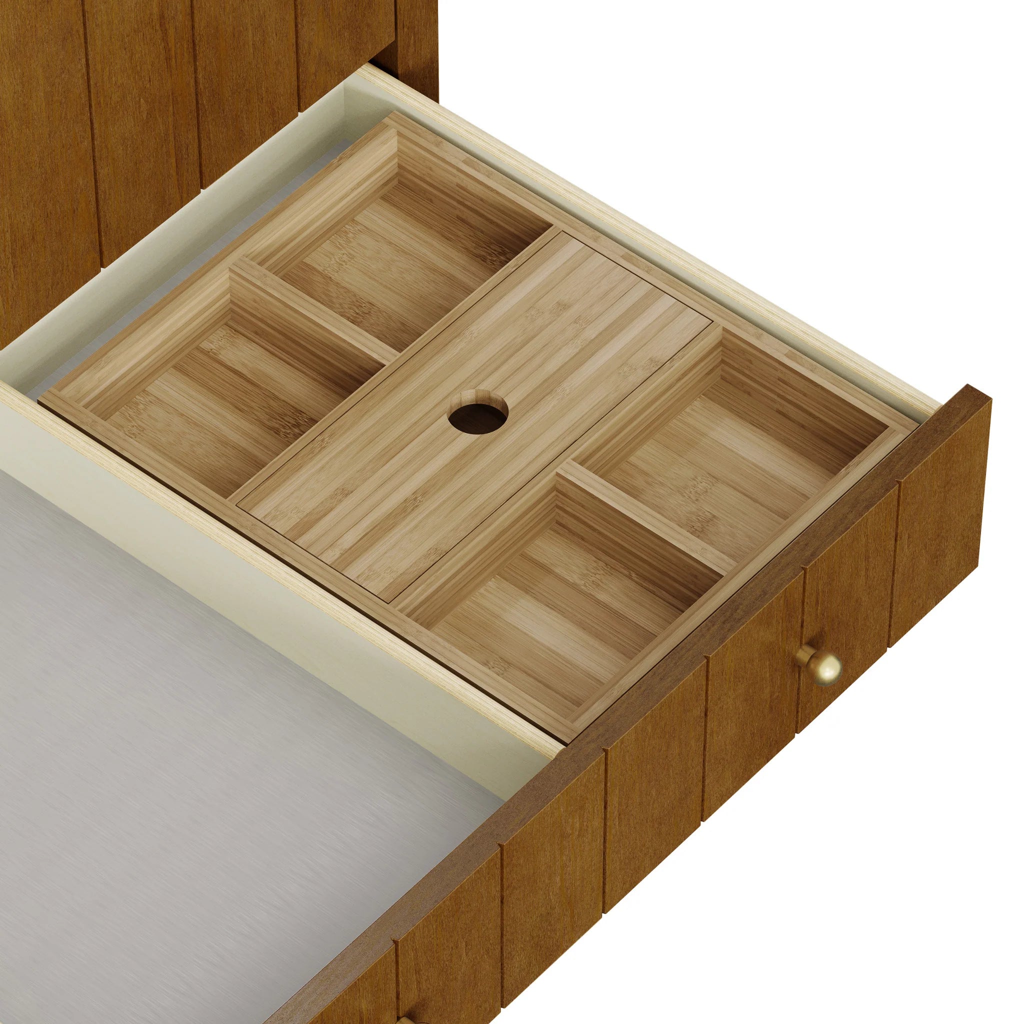 30" Hudson Single Vanity in Honey Oak by James Martin Vanities-White Zeus Silestone & Backsplash 12