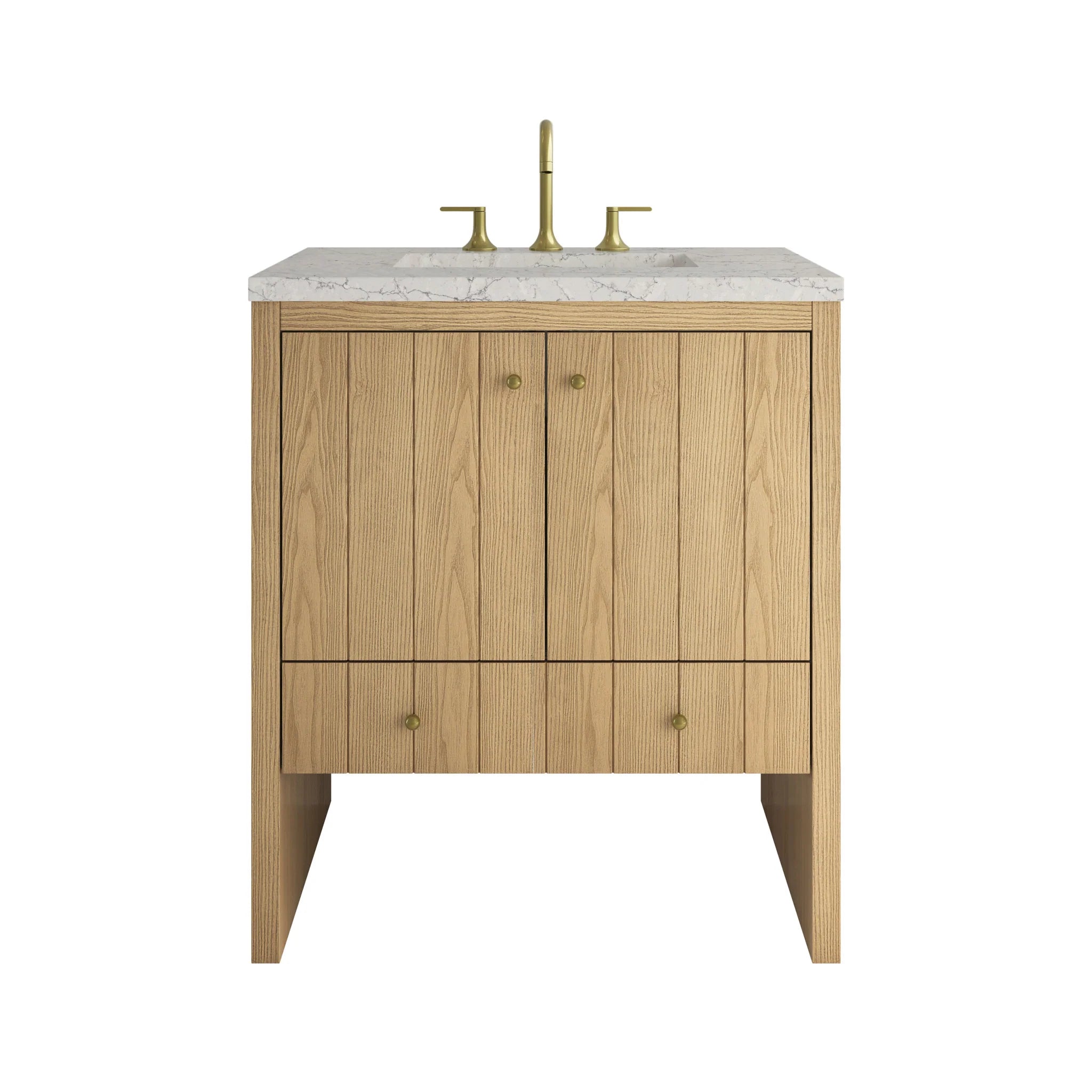 30" Hudson Single Vanity in Light Natural Oak by James Martin Vanities-Eternal Jasmine Pearl Silestone 