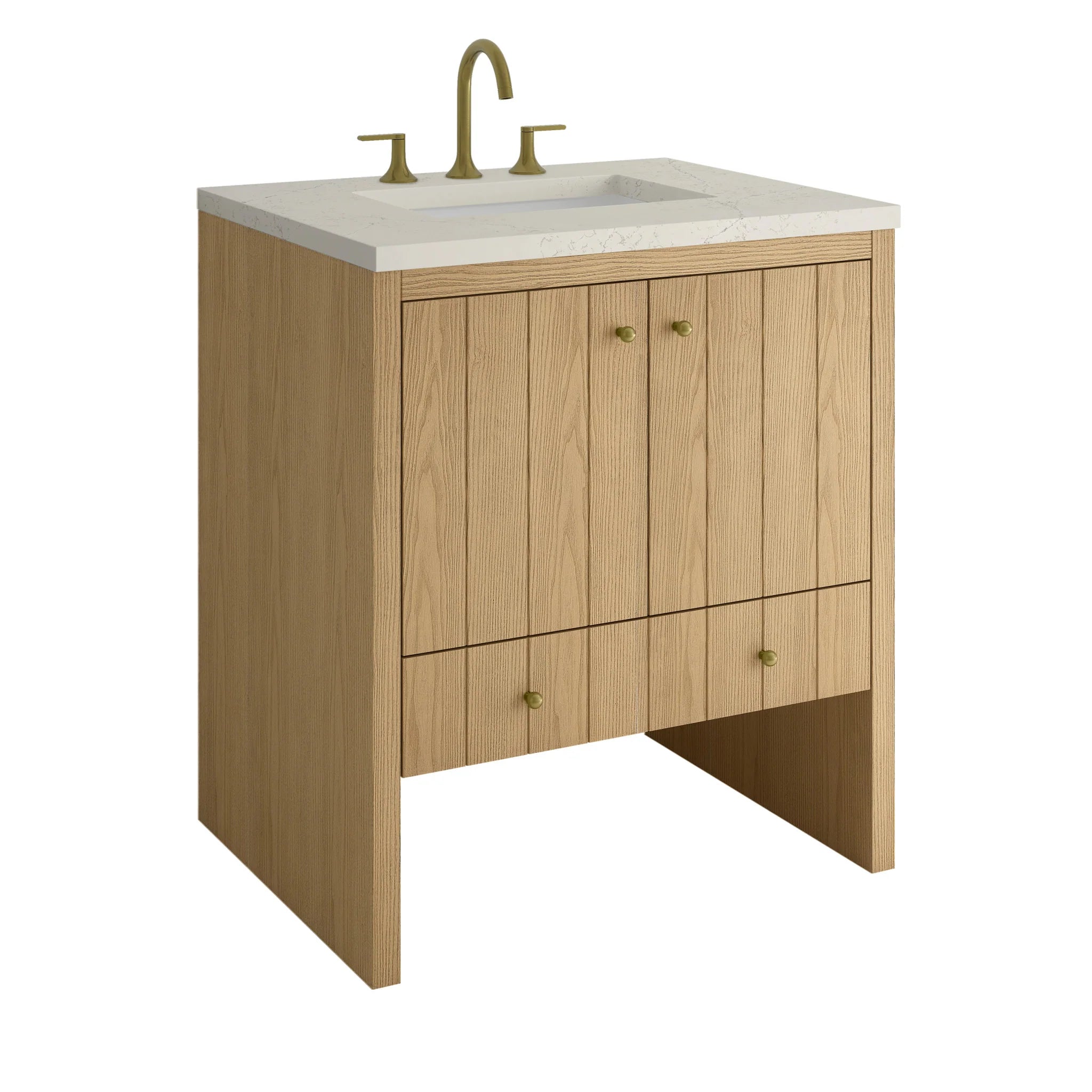 30" Hudson Single Vanity in Light Natural Oak by James Martin Vanities-Siberian Silestone 10