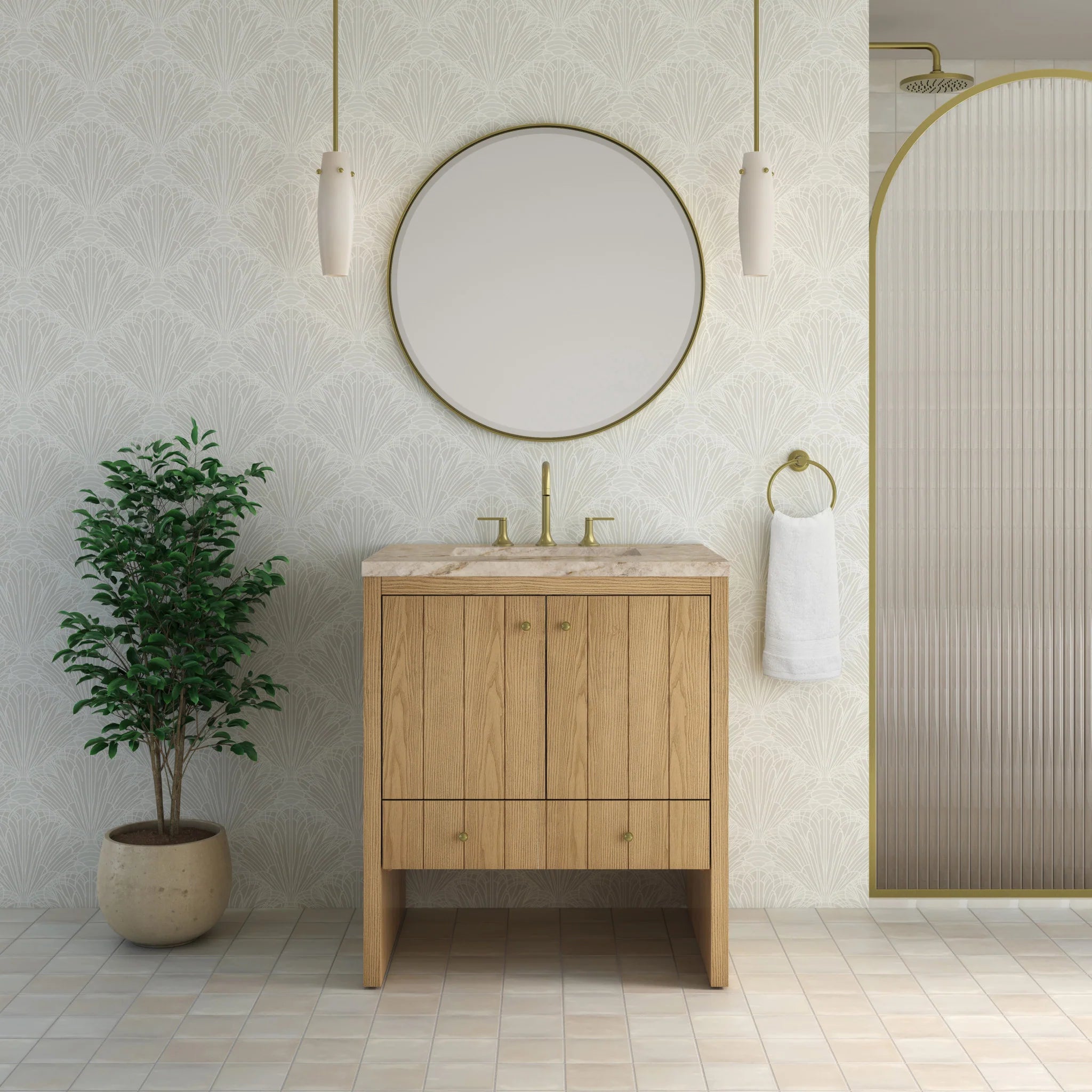 30" Hudson Single Vanity in Light Natural Oak by James Martin Vanities-Tajnar Eclos 1