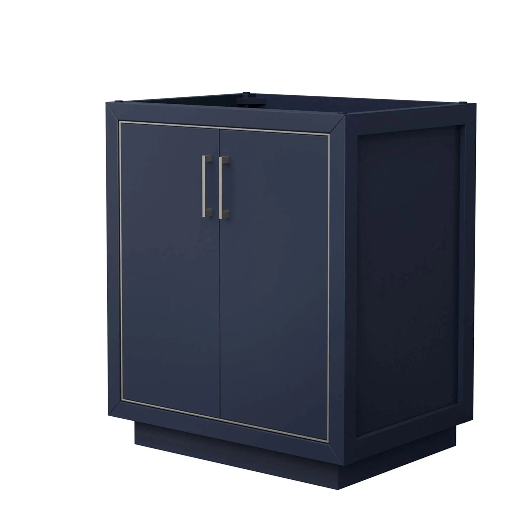 30" Icon Single Bathroom Vanity in Dark Blue with Brushed Nickel Trim by Wyndham