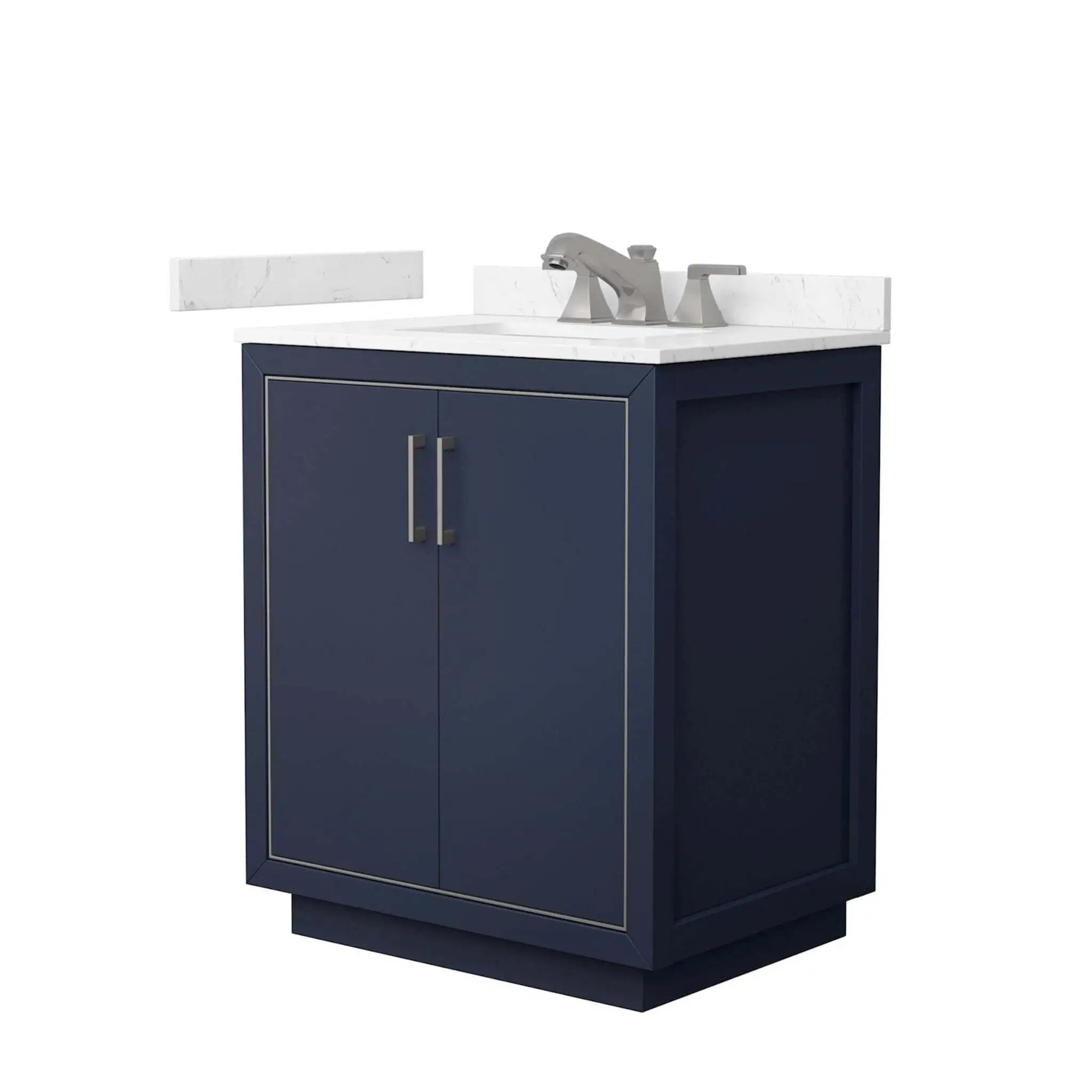 30" Icon Single Bathroom Vanity in Dark Blue with Brushed Nickel Trim by Wyndham