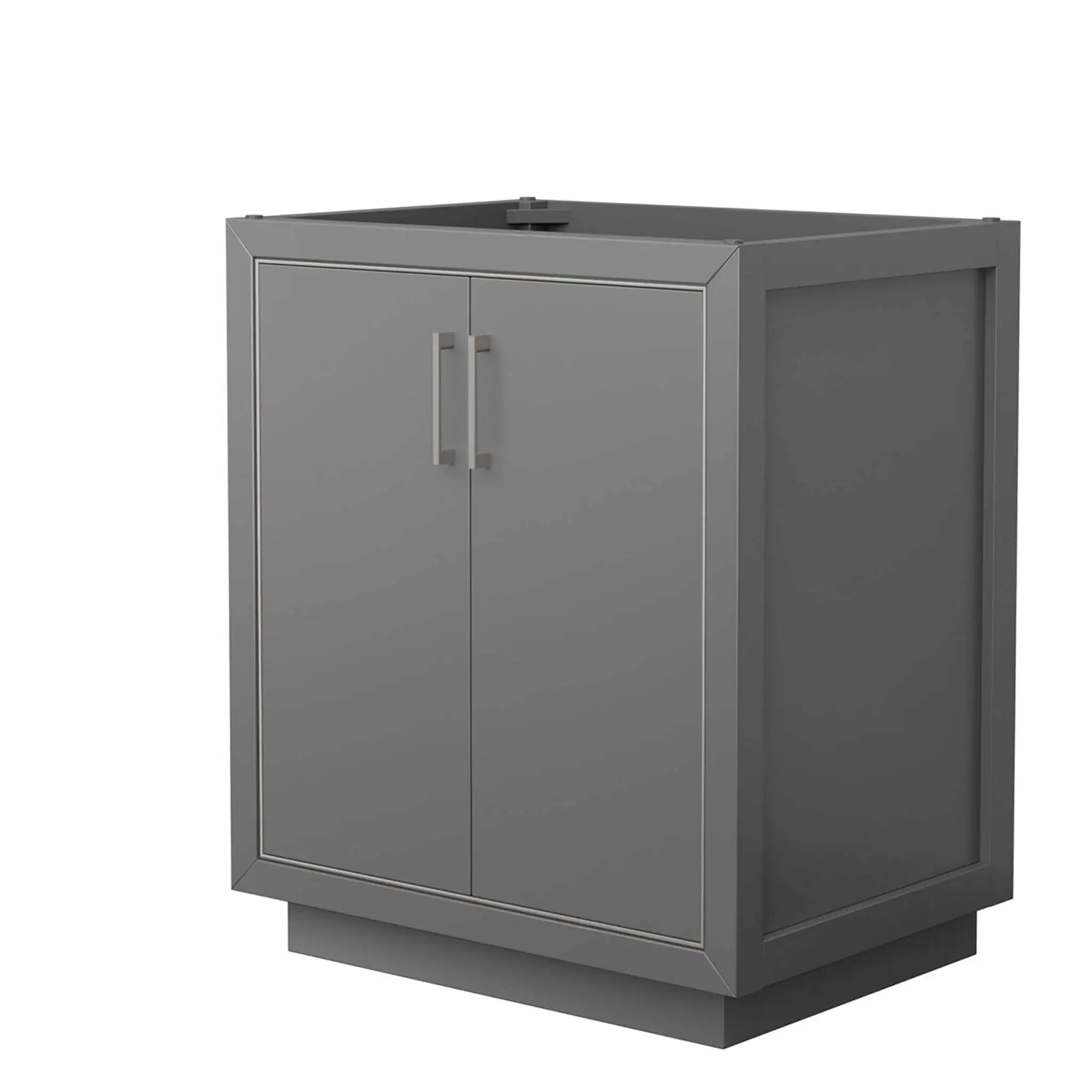 30" Icon Single Bathroom Vanity in Dark Gray with Brushed Nickel Trim by Wyndham