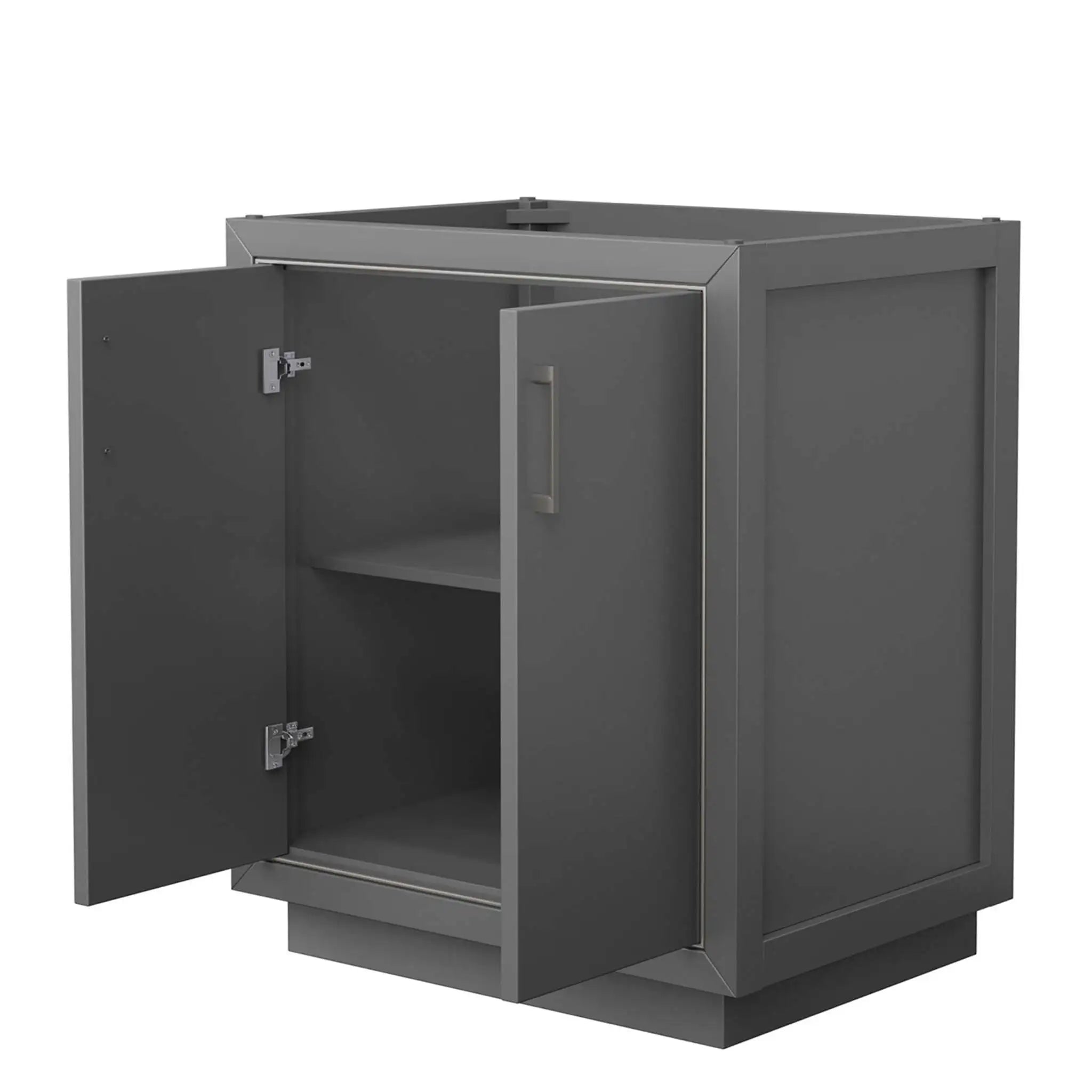 30" Icon Single Bathroom Vanity in Dark Gray with Brushed Nickel Trim by Wyndham