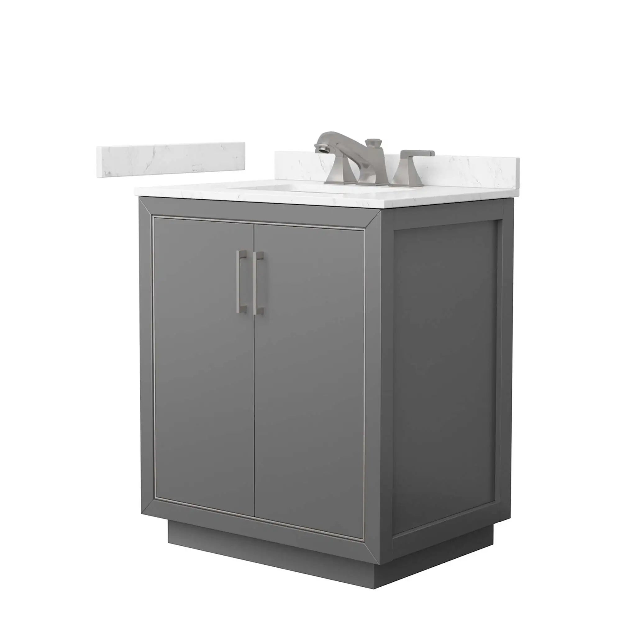 30" Icon Single Bathroom Vanity in Dark Gray with Brushed Nickel Trim by Wyndham