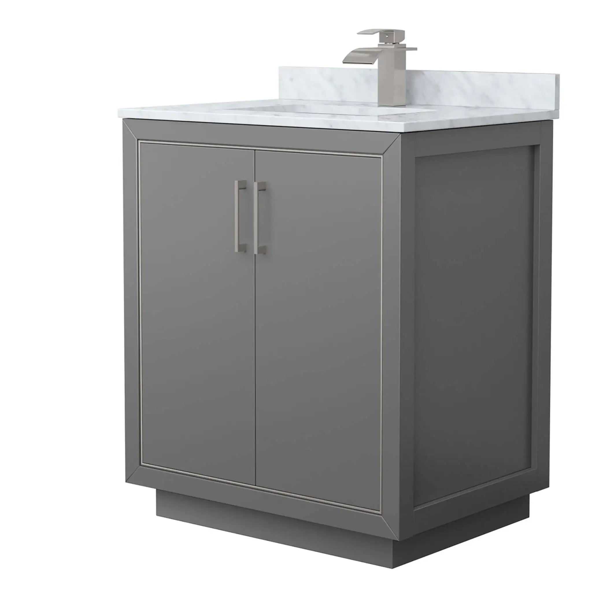 30" Icon Single Bathroom Vanity in Dark Gray with Brushed Nickel Trim by Wyndham