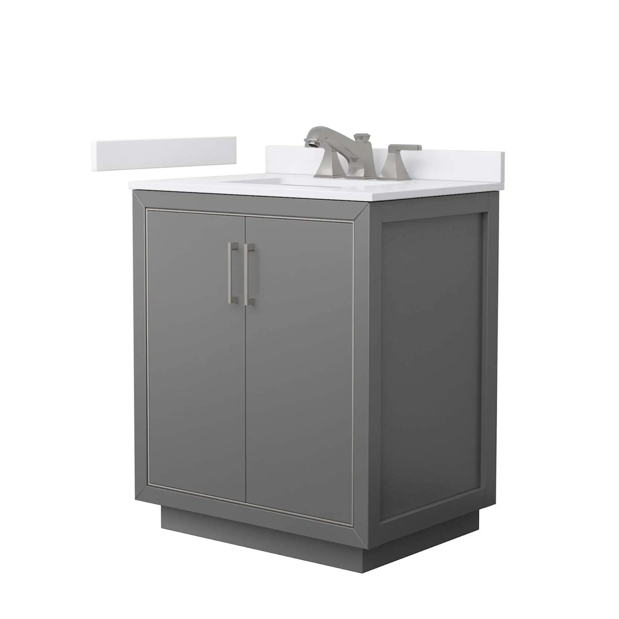 30" Icon Single Bathroom Vanity in Dark Gray with Brushed Nickel Trim by Wyndham