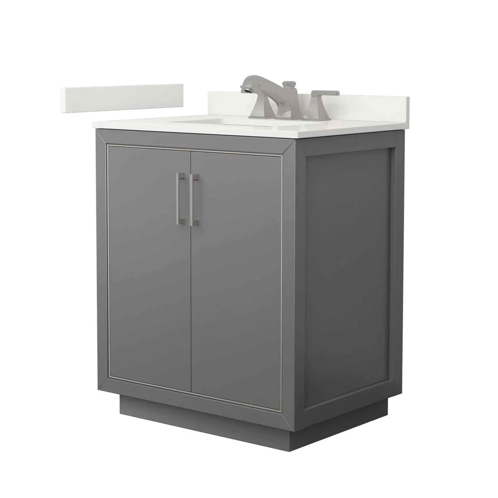 30" Icon Single Bathroom Vanity in Dark Gray with Brushed Nickel Trim by Wyndham
