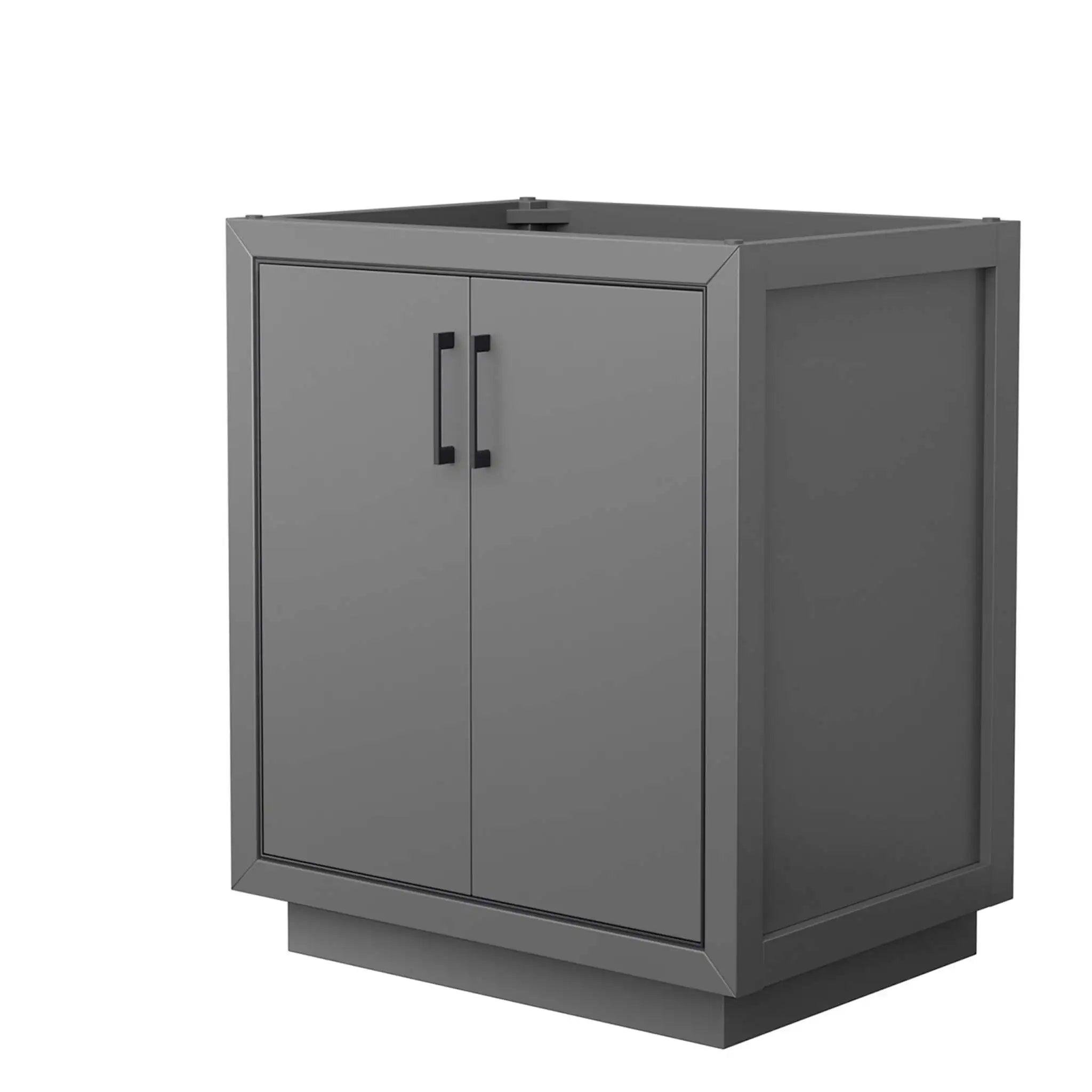 30" Icon Single Bathroom Vanity in Dark Gray with Matte Black Trim by Wyndham