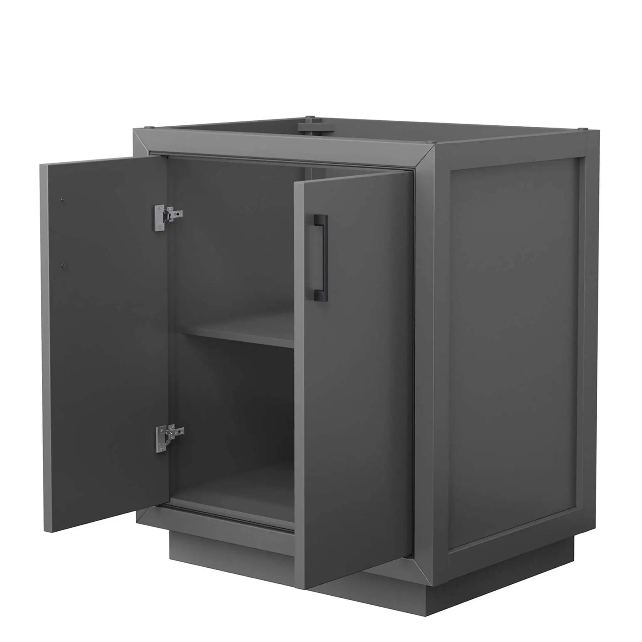30" Icon Single Bathroom Vanity in Dark Gray with Matte Black Trim by Wyndham