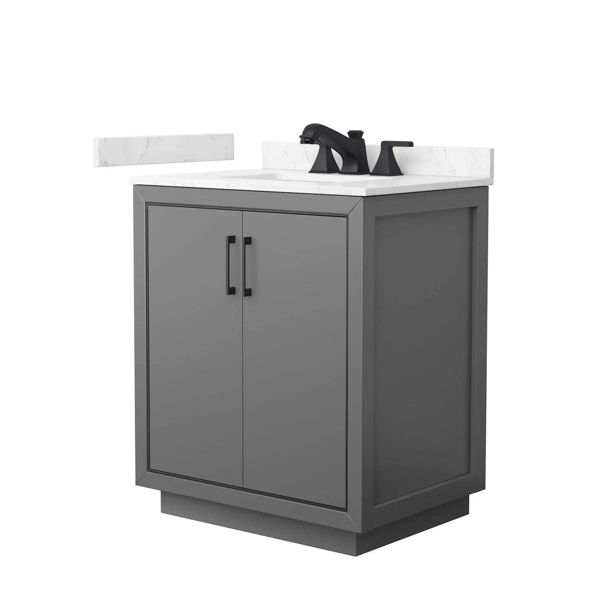 30" Icon Single Bathroom Vanity in Dark Gray with Matte Black Trim by Wyndham