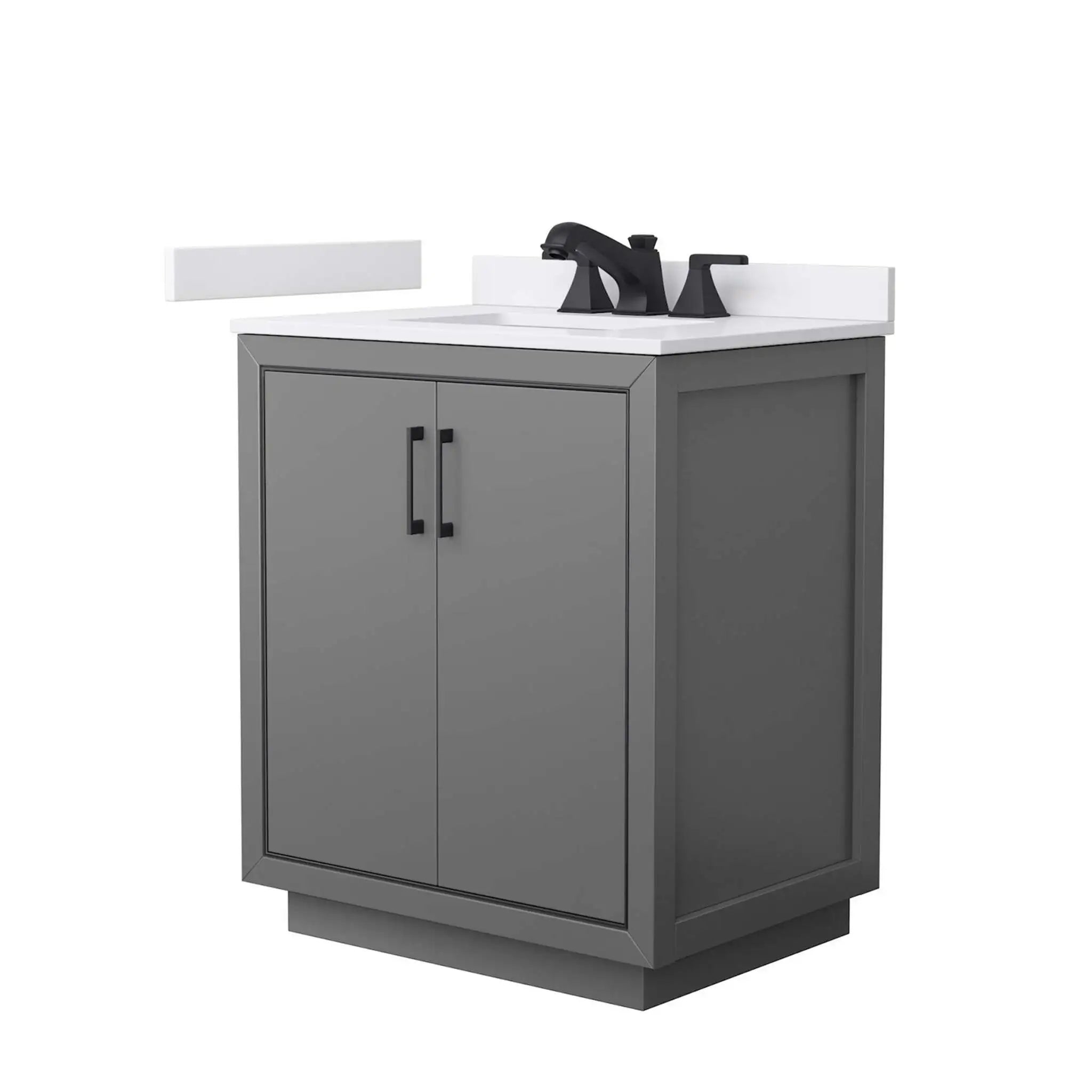 30" Icon Single Bathroom Vanity in Dark Gray with Matte Black Trim by Wyndham