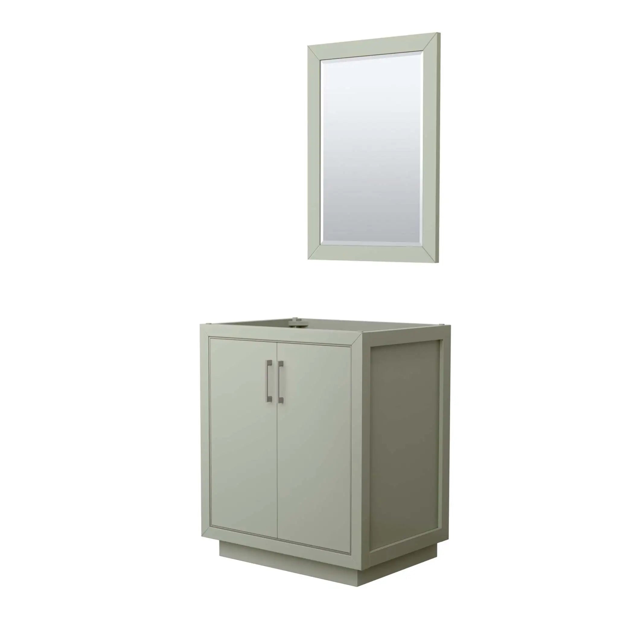 30" Icon Single Bathroom Vanity in Light Green with Brushed Nickel Trim & 24" Mirror by Wyndham
