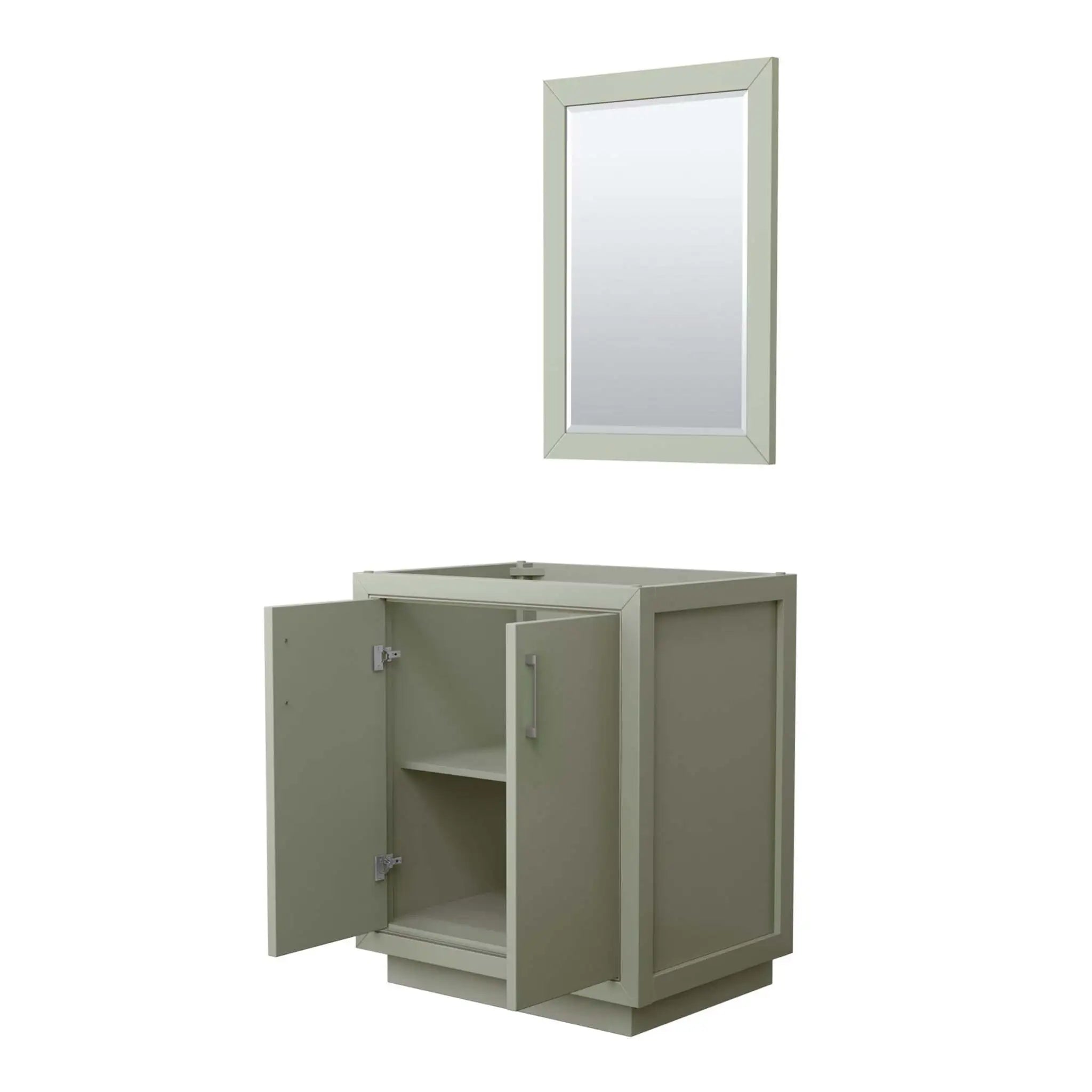 30" Icon Single Bathroom Vanity in Light Green with Brushed Nickel Trim & 24" Mirror by Wyndham
