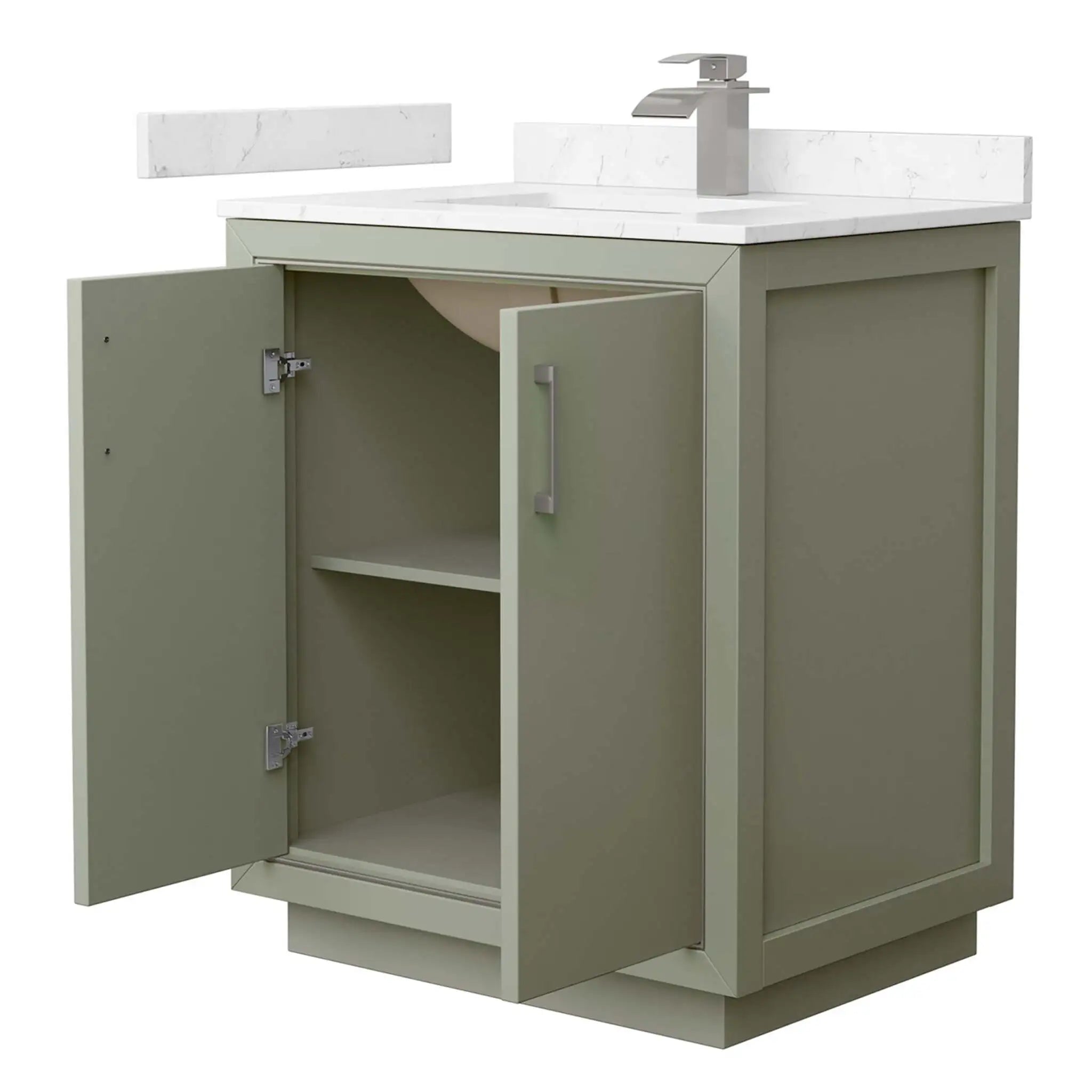30" Icon Single Bathroom Vanity in Light Green with Brushed Nickel Trim by Wyndham