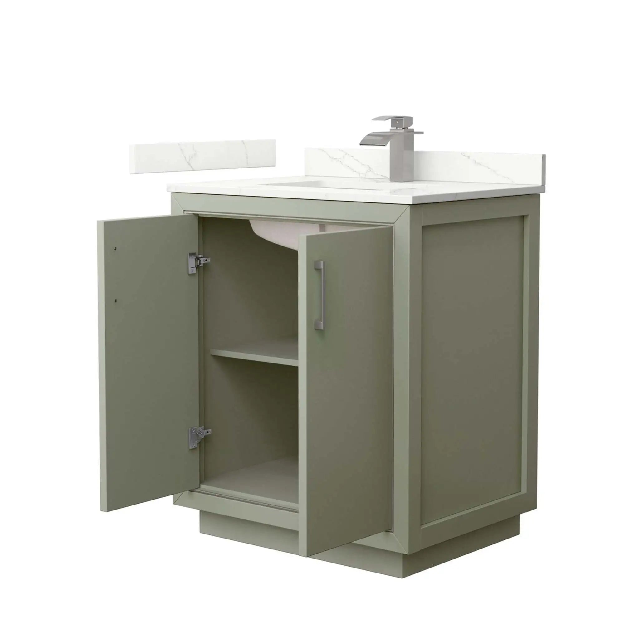 30" Icon Single Bathroom Vanity in Light Green with Brushed Nickel Trim by Wyndham