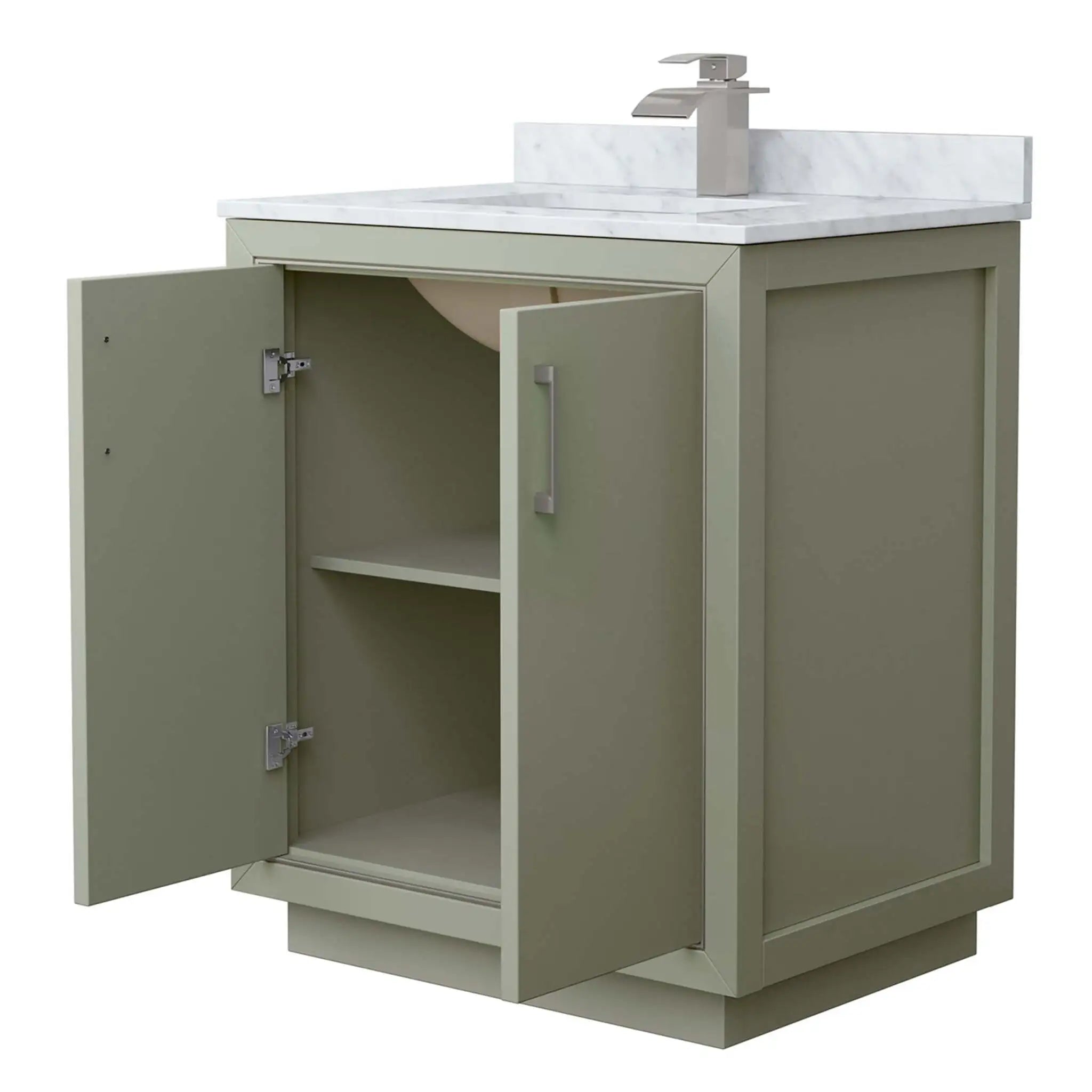 30" Icon Single Bathroom Vanity in Light Green with Brushed Nickel Trim by Wyndham