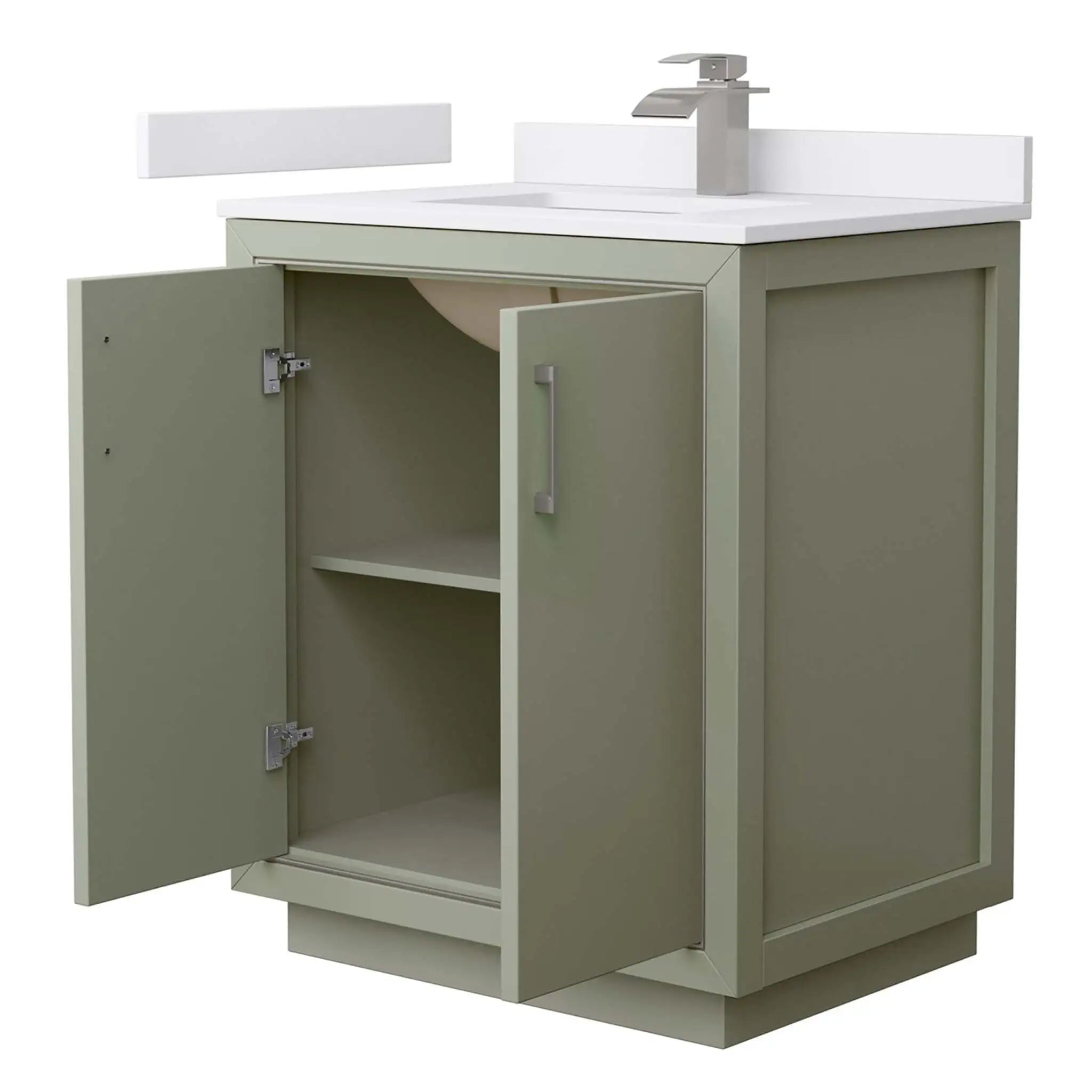 30" Icon Single Bathroom Vanity in Light Green with Brushed Nickel Trim by Wyndham