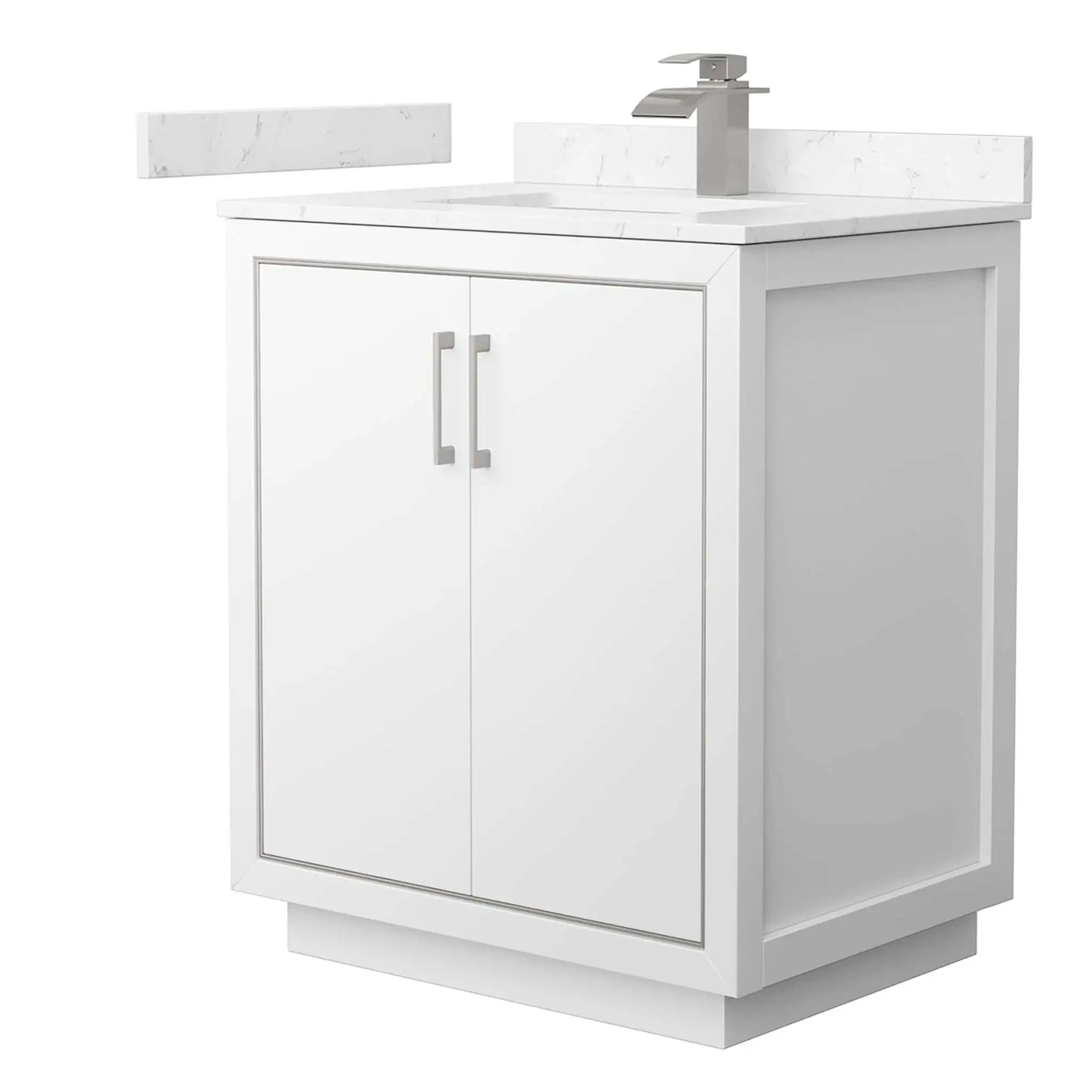 30" Icon Single Bathroom Vanity in White with Brushed Nickel Trim by Wyndham