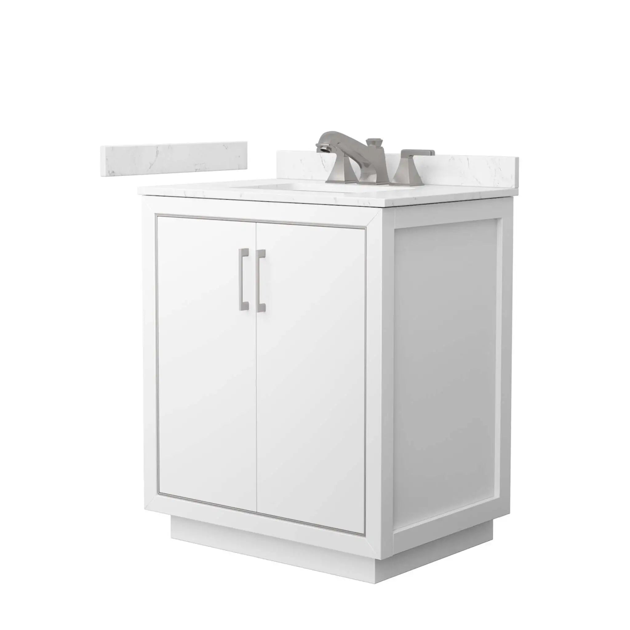 30" Icon Single Bathroom Vanity in White with Brushed Nickel Trim by Wyndham
