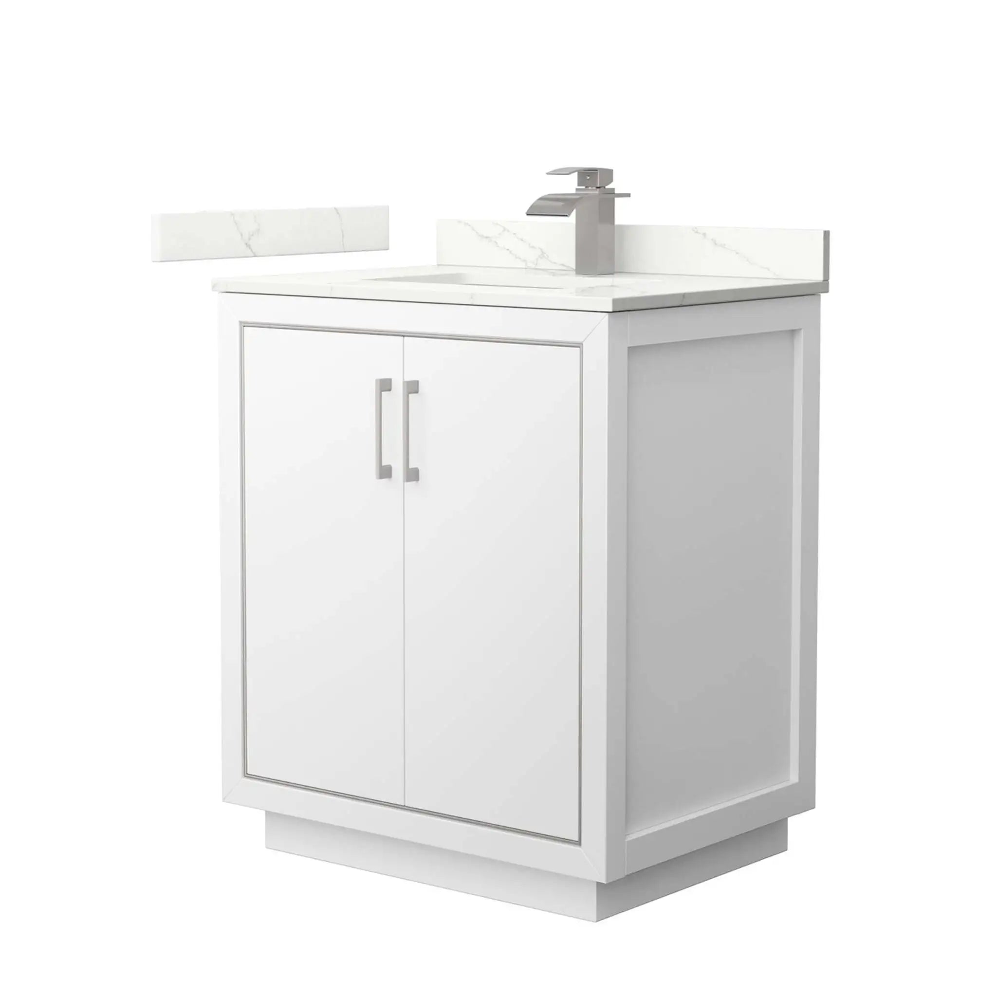 30" Icon Single Bathroom Vanity in White with Brushed Nickel Trim by Wyndham