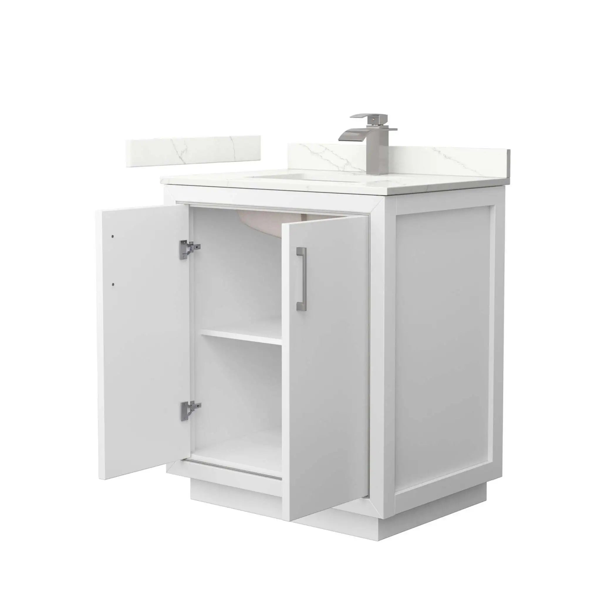 30" Icon Single Bathroom Vanity in White with Brushed Nickel Trim by Wyndham
