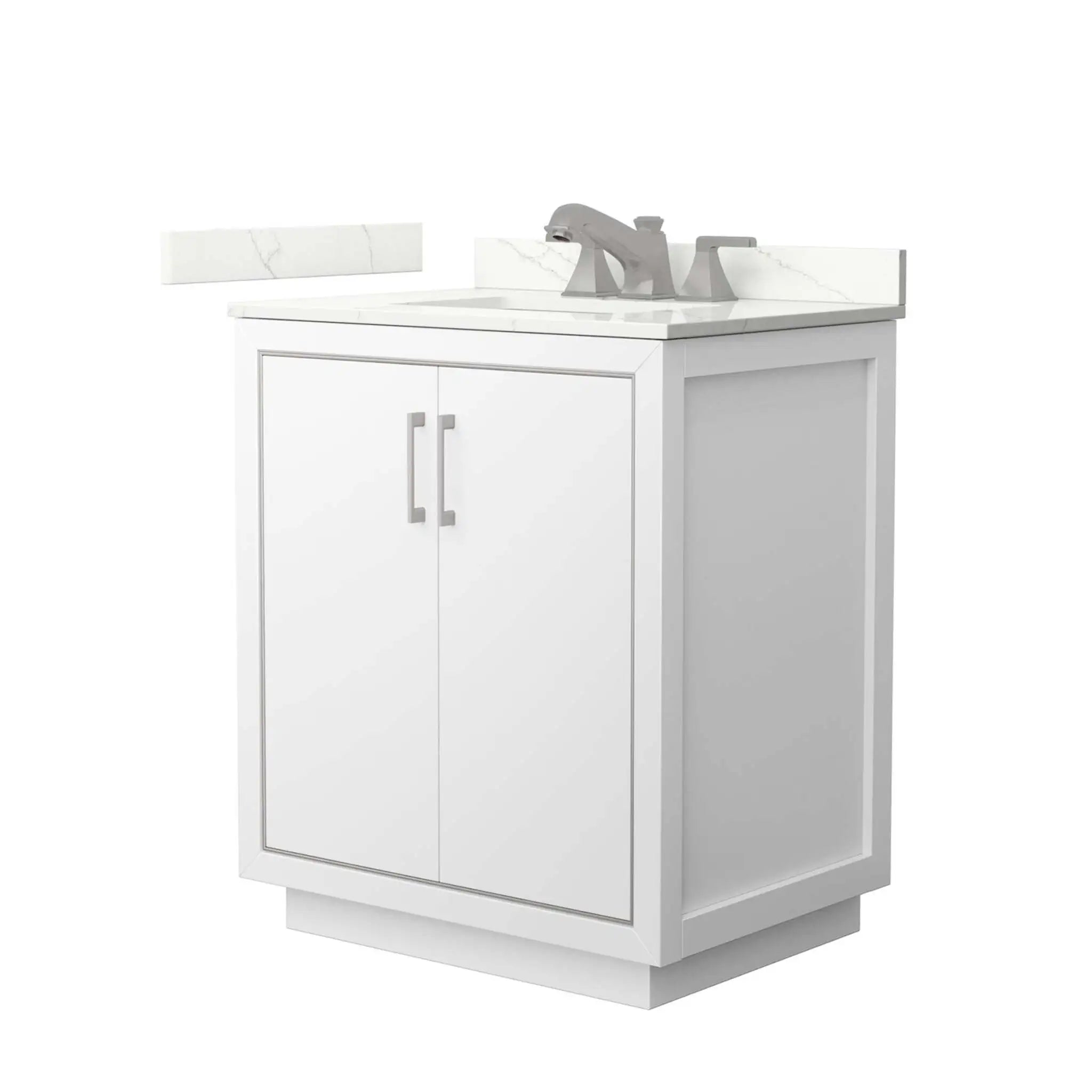 30" Icon Single Bathroom Vanity in White with Brushed Nickel Trim by Wyndham