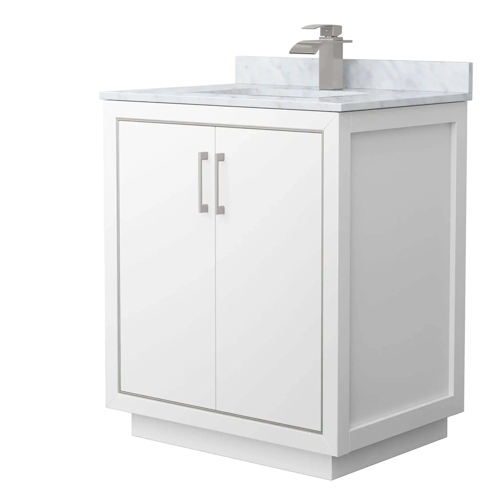 30" Icon Single Bathroom Vanity in White with Brushed Nickel Trim by Wyndham