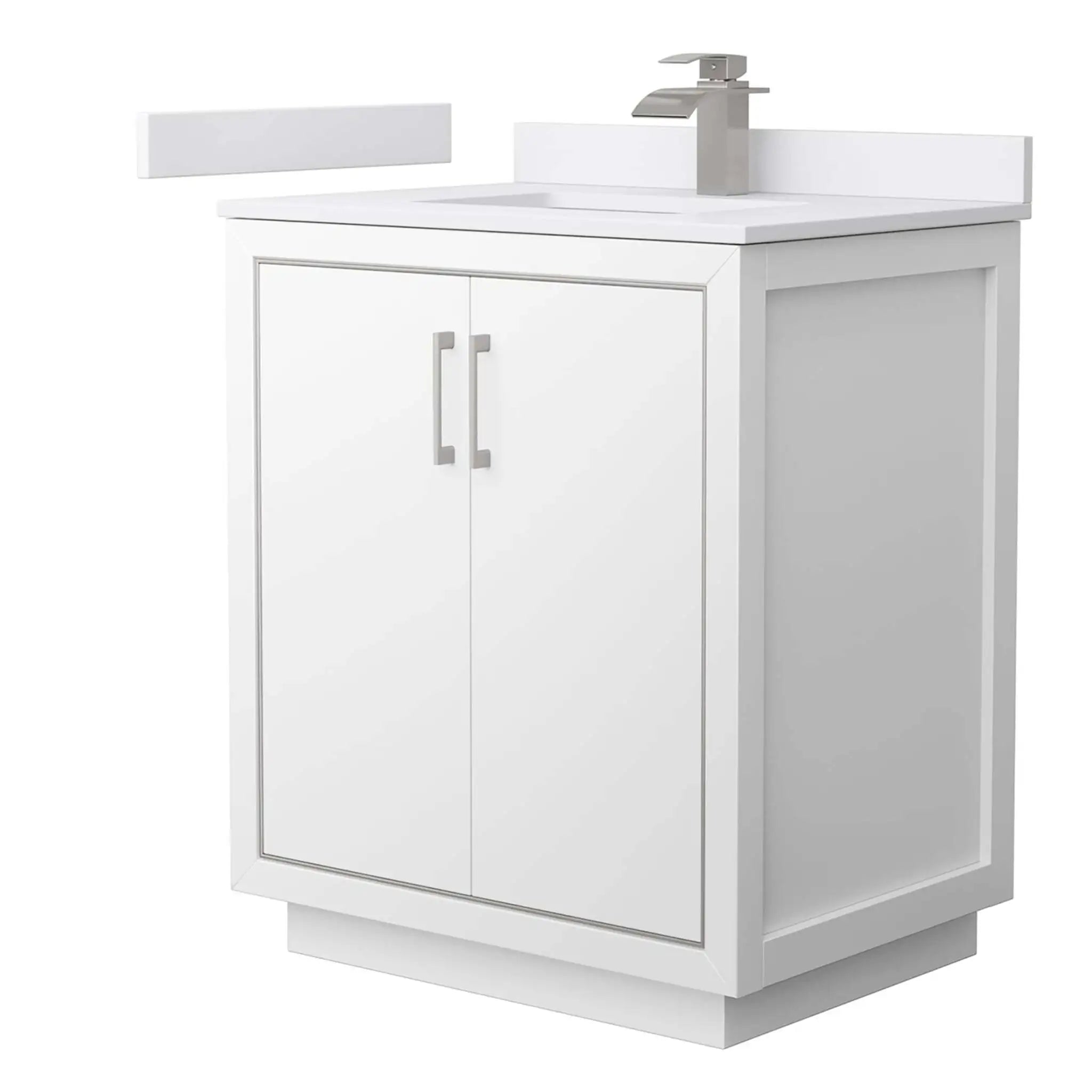 30" Icon Single Bathroom Vanity in White with Brushed Nickel Trim by Wyndham