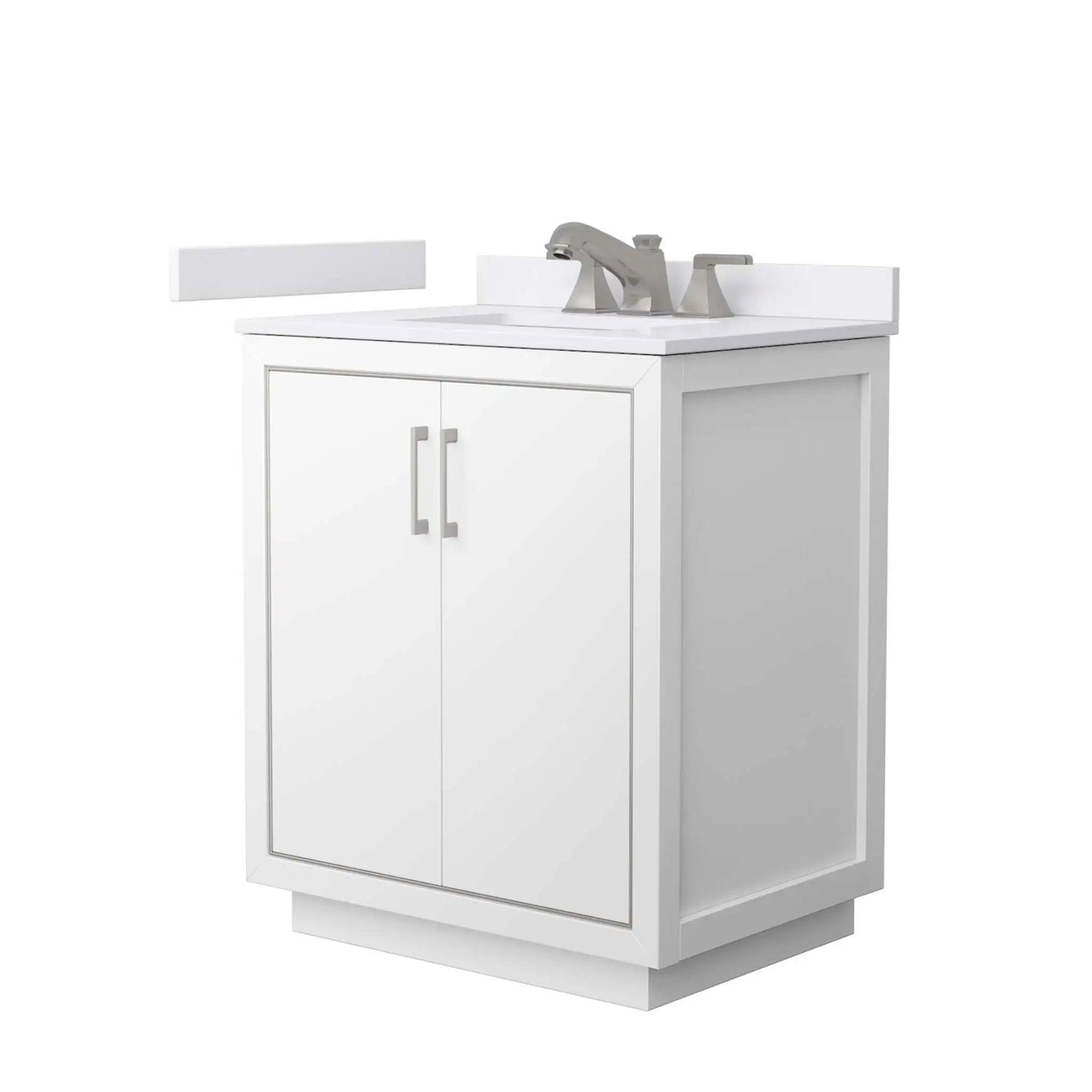 30" Icon Single Bathroom Vanity in White with Brushed Nickel Trim by Wyndham