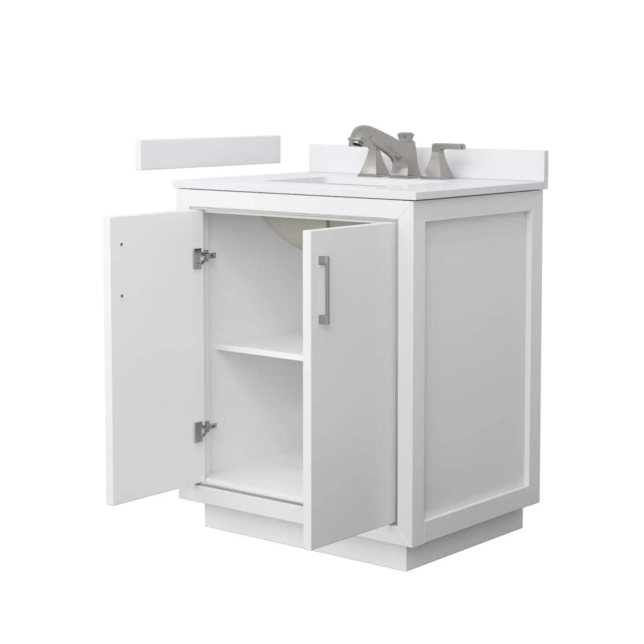 30" Icon Single Bathroom Vanity in White with Brushed Nickel Trim by Wyndham
