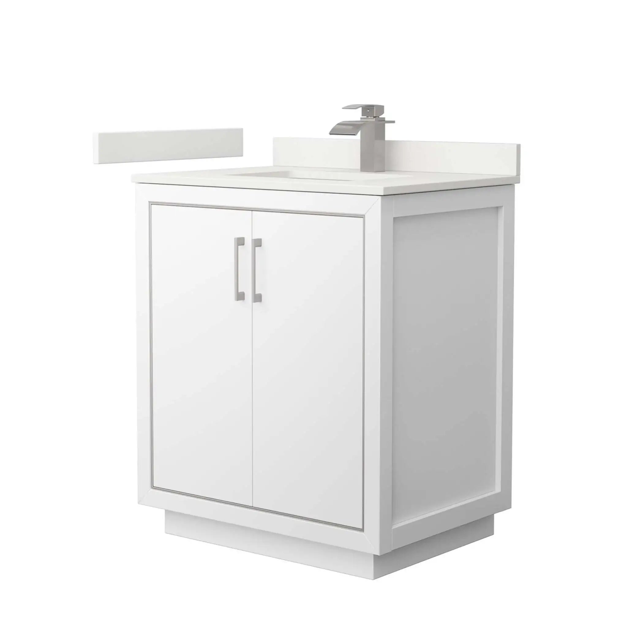 30" Icon Single Bathroom Vanity in White with Brushed Nickel Trim by Wyndham