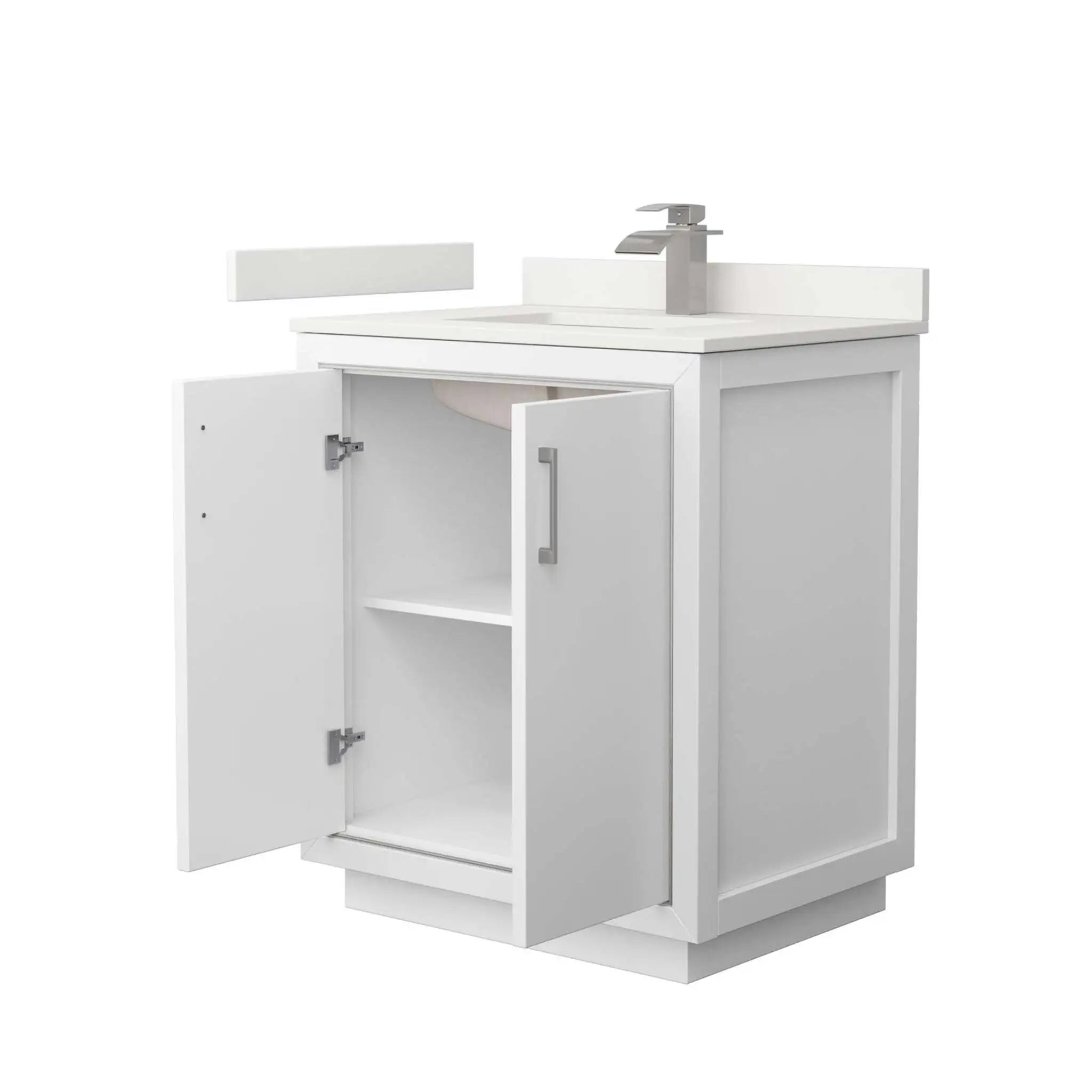 30" Icon Single Bathroom Vanity in White with Brushed Nickel Trim by Wyndham