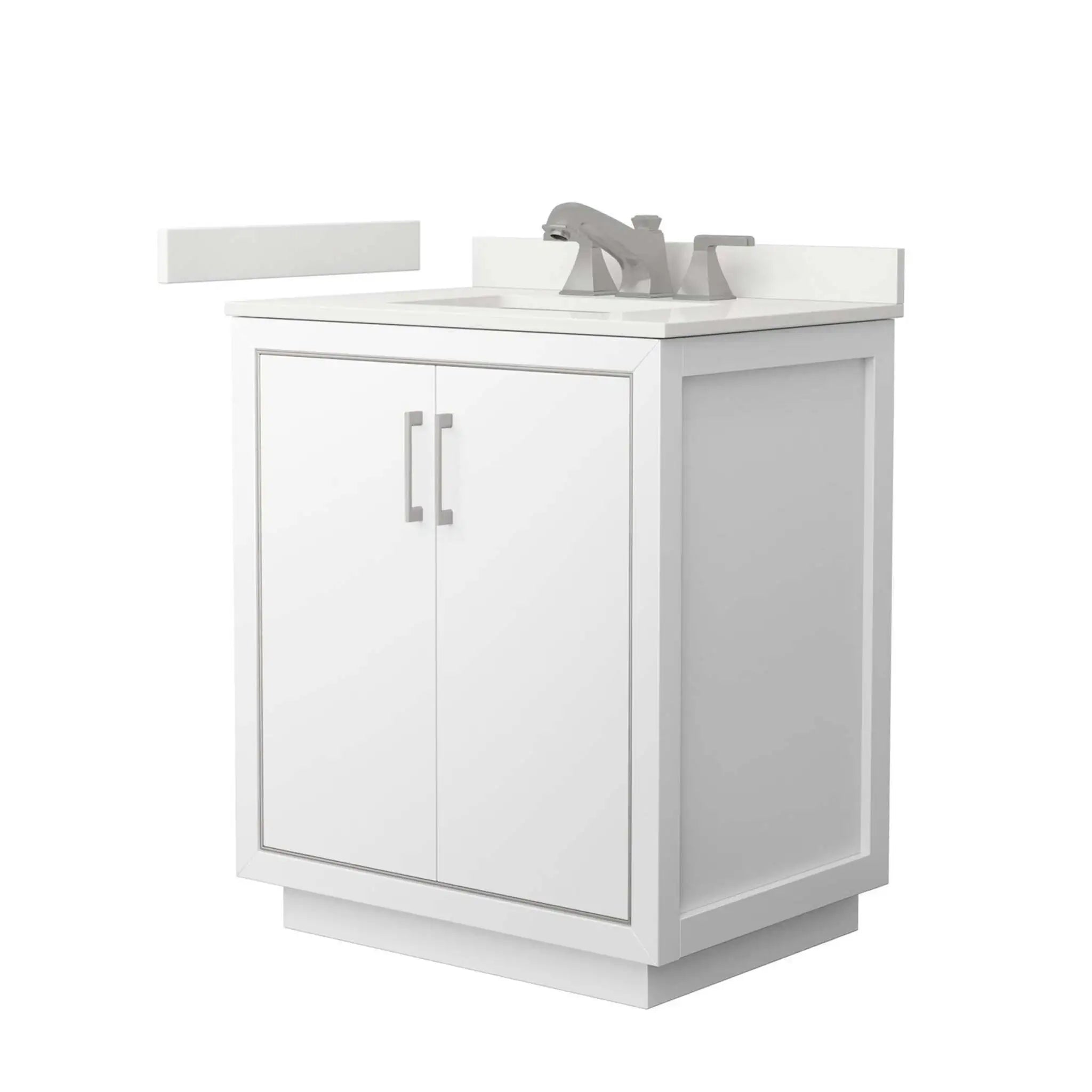 30" Icon Single Bathroom Vanity in White with Brushed Nickel Trim by Wyndham