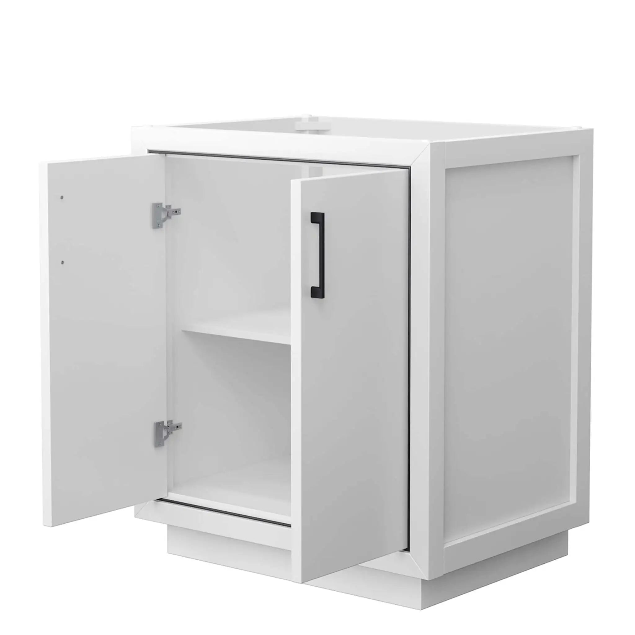 30" Icon Single Bathroom Vanity in White with Matte Black Trim by Wyndham