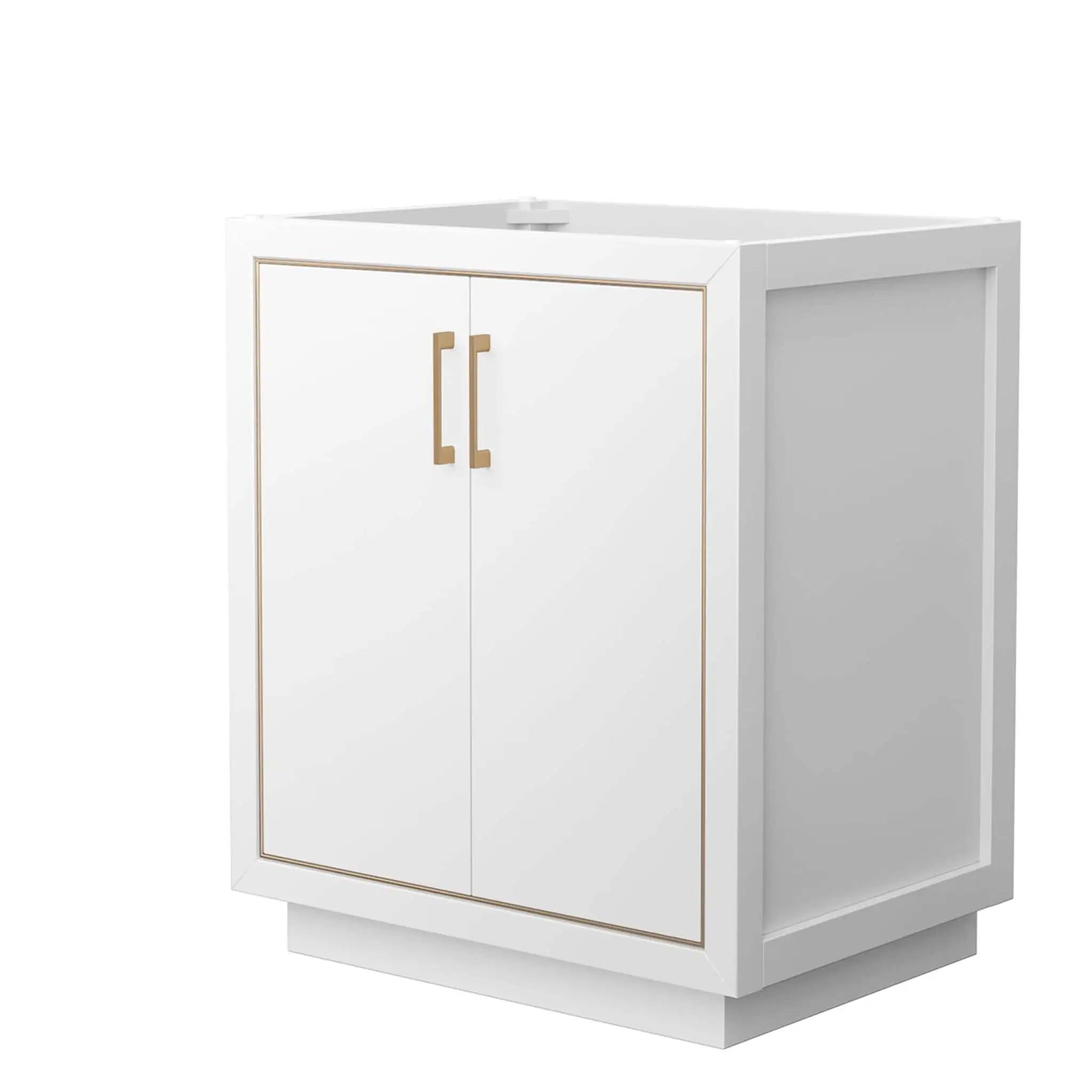 30" Icon Single Bathroom Vanity in White with Satin Bronze Trim by Wyndham