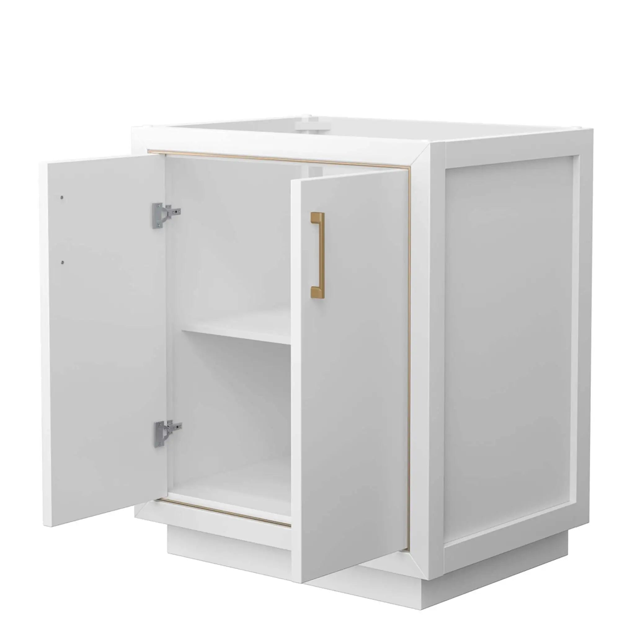 30" Icon Single Bathroom Vanity in White with Satin Bronze Trim by Wyndham