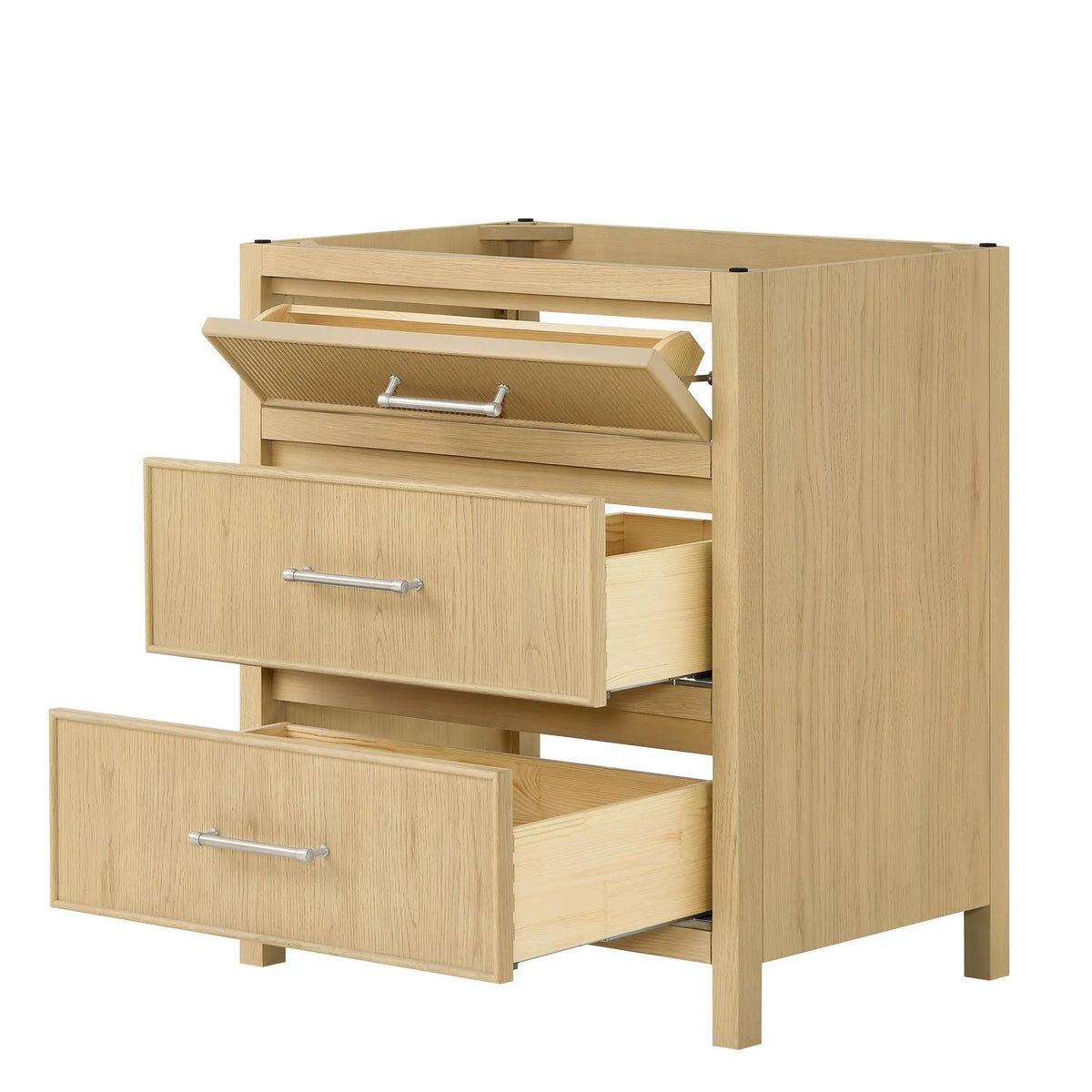 30" Isola Single Bathroom Vanity Scandinavian Oak Brushed Nickel Trim by wyndham View 18